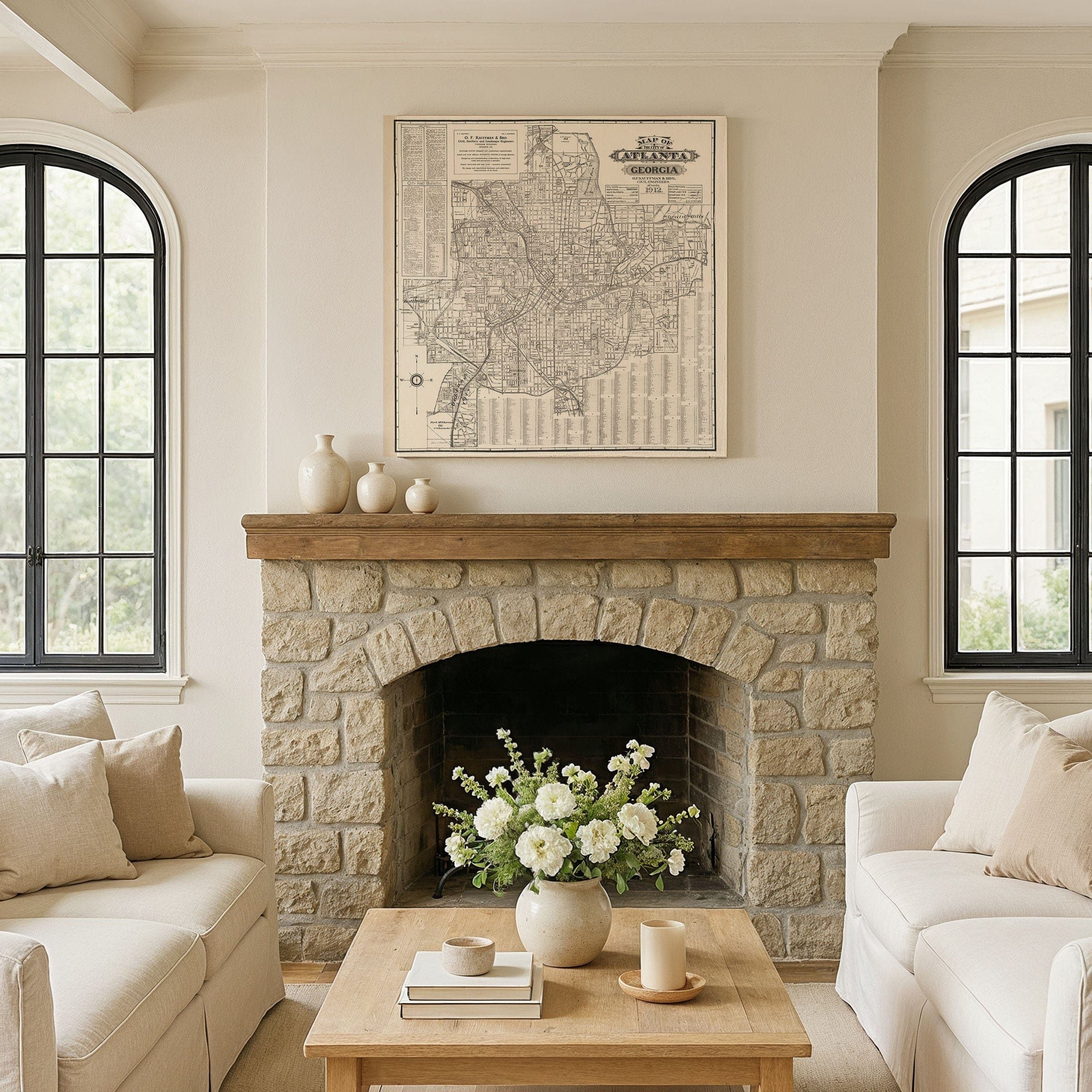 Map of the City of Atlanta, Georgia 1912 - Kauffman Survey - Archive Prints