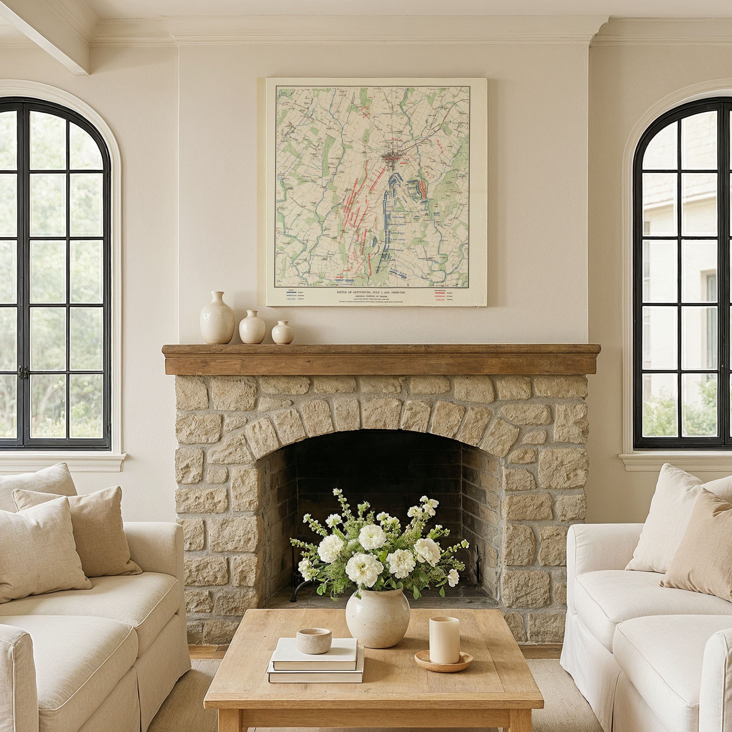 Gettysburg 1863 Map - Archive Prints