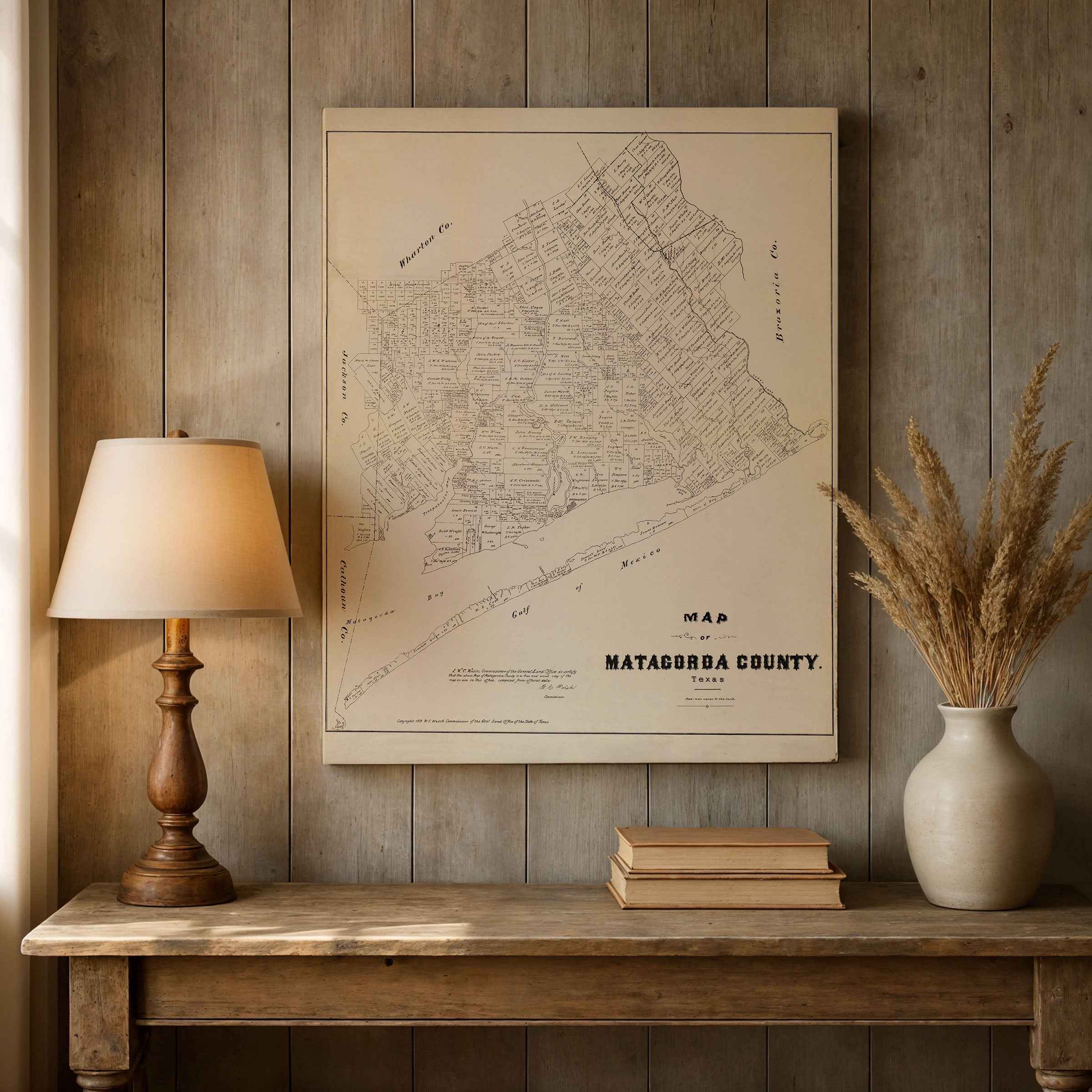 Matagorda County Vintage Map - 1879 Texas General Land Office Artwork