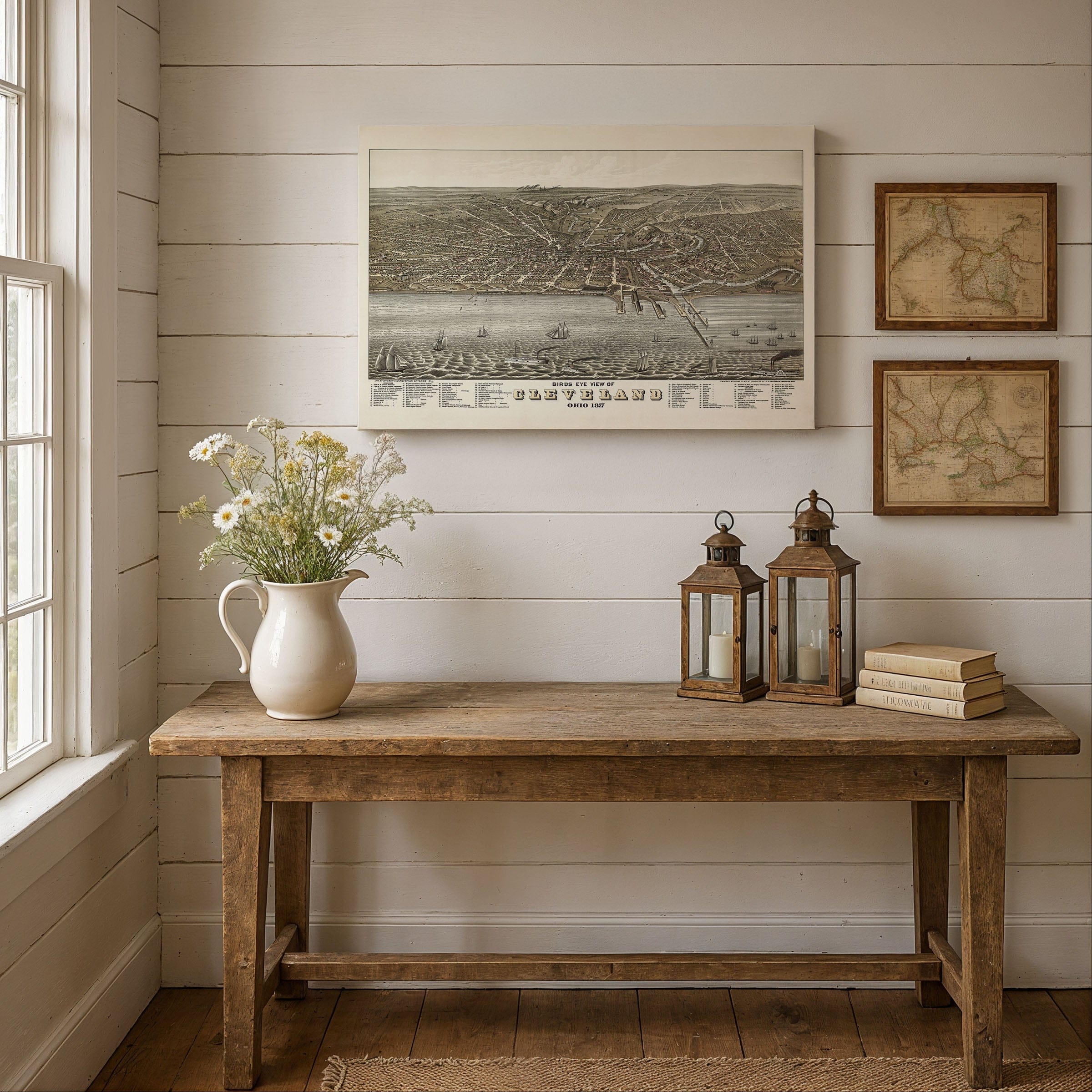 Cleveland, Ohio Map - 1877 Bird's Eye View