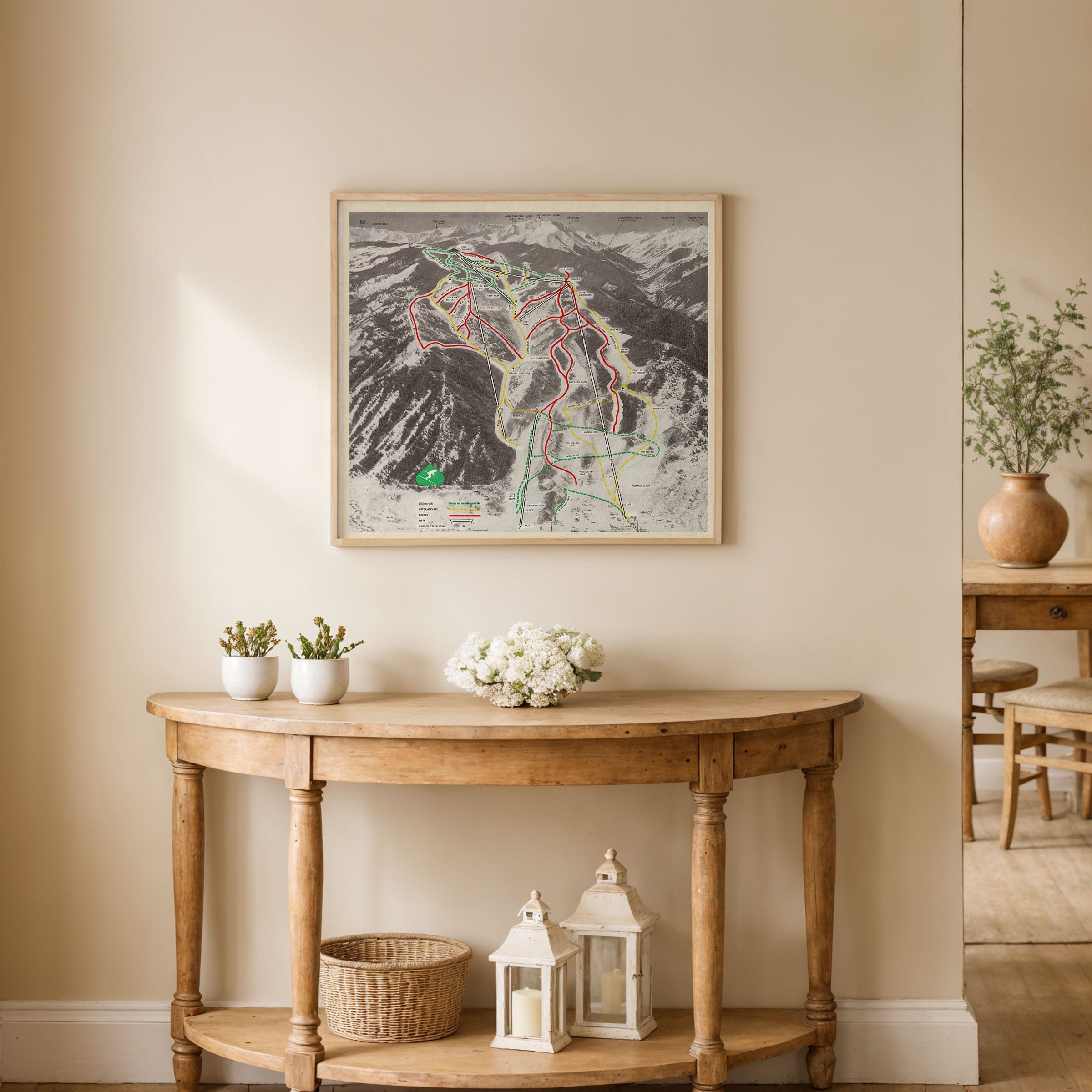 Aspen Mountain Ski Trails c. 1960s - Ajax Trail Map