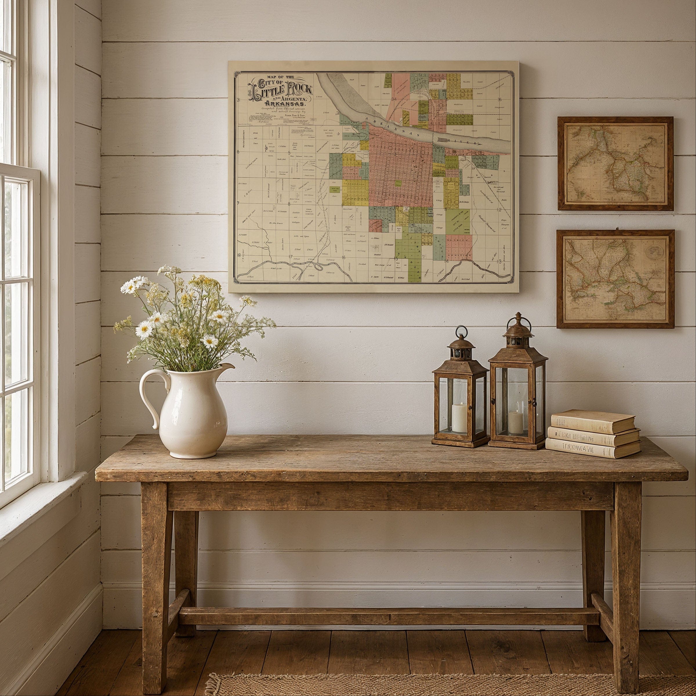 Little Rock & Argenta, Arkansas Map 1888 - Archive Prints