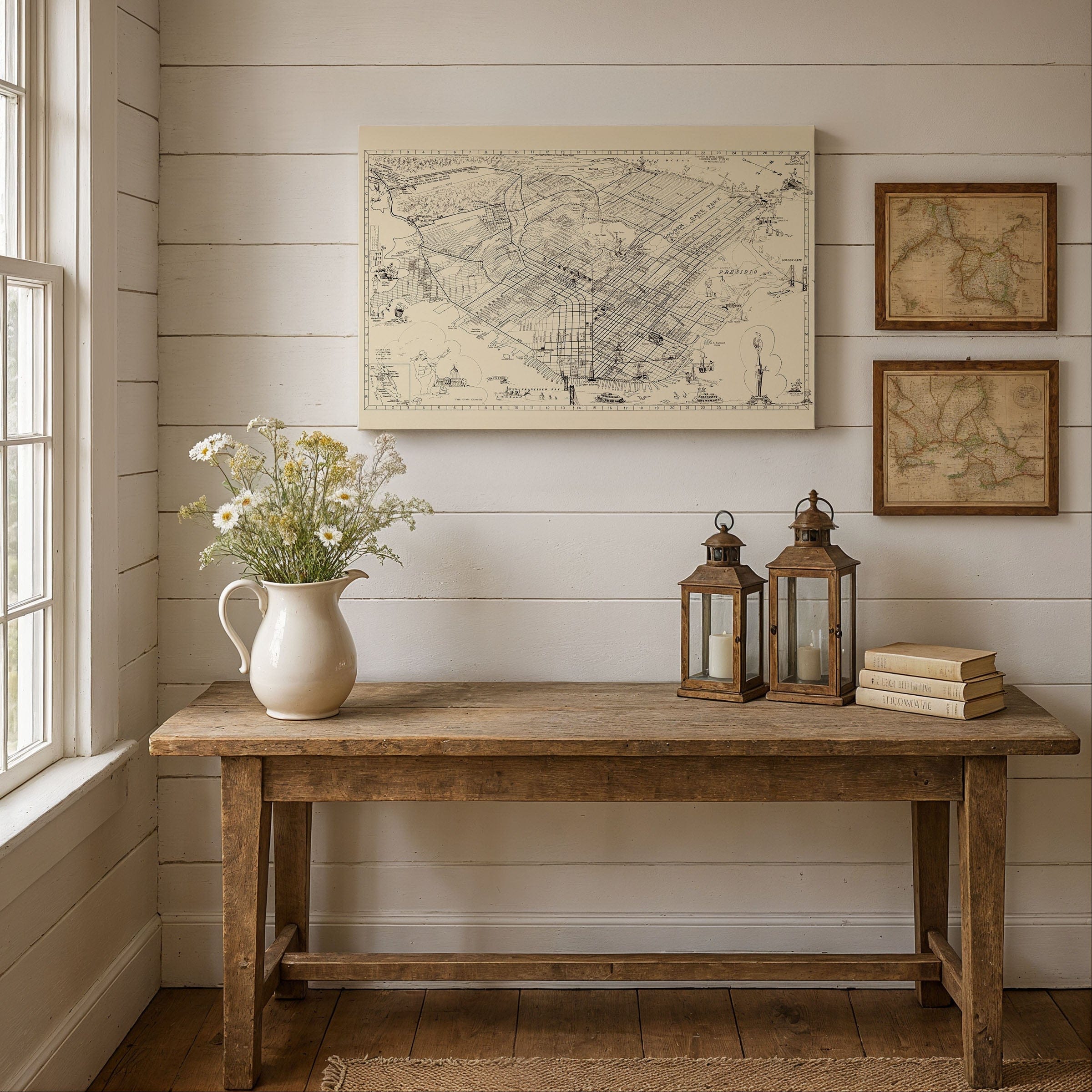 San Francisco, California Vintage Map 1938 - Golden Gate Era - Archive Prints