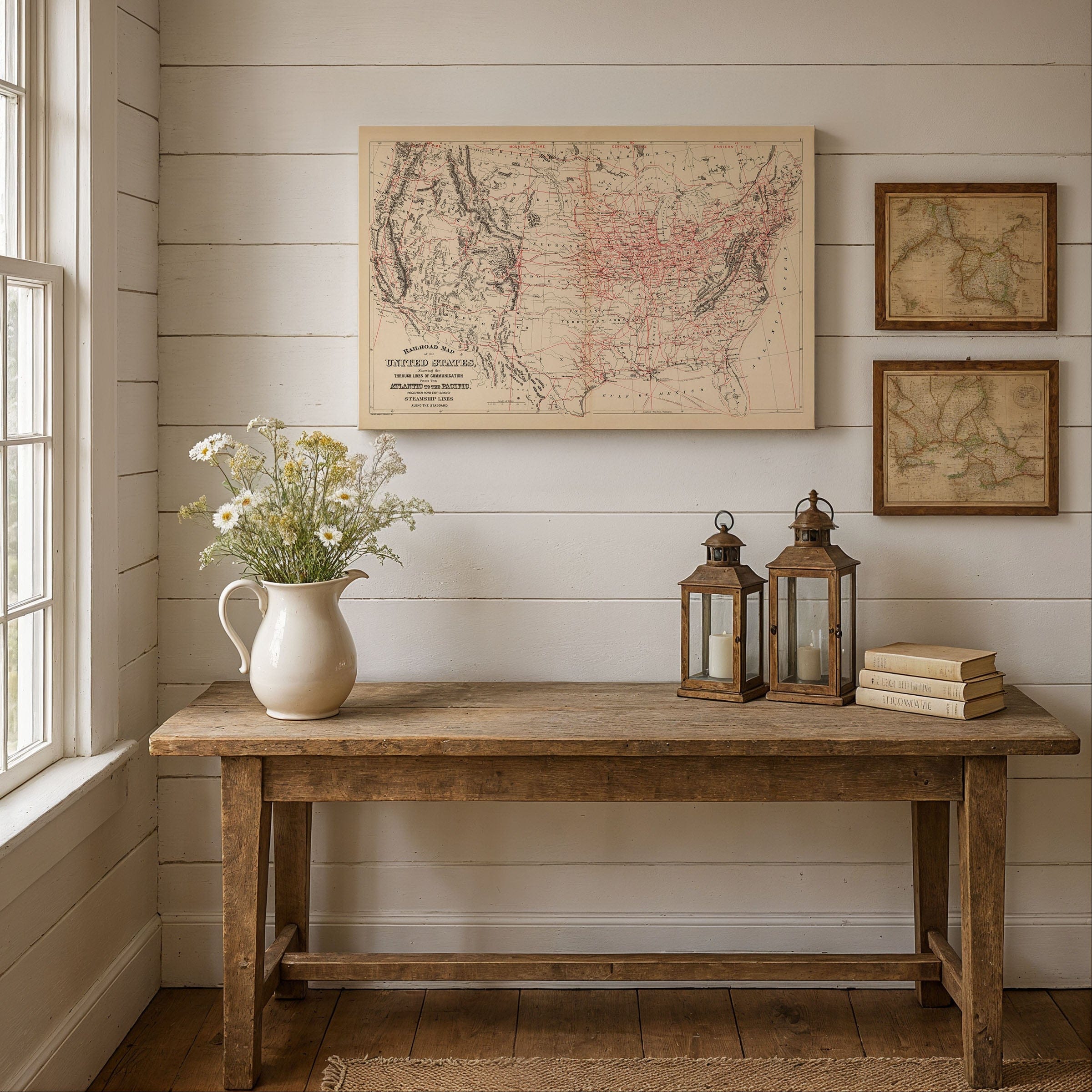 1890 Railroad Map of the US - Archive Prints