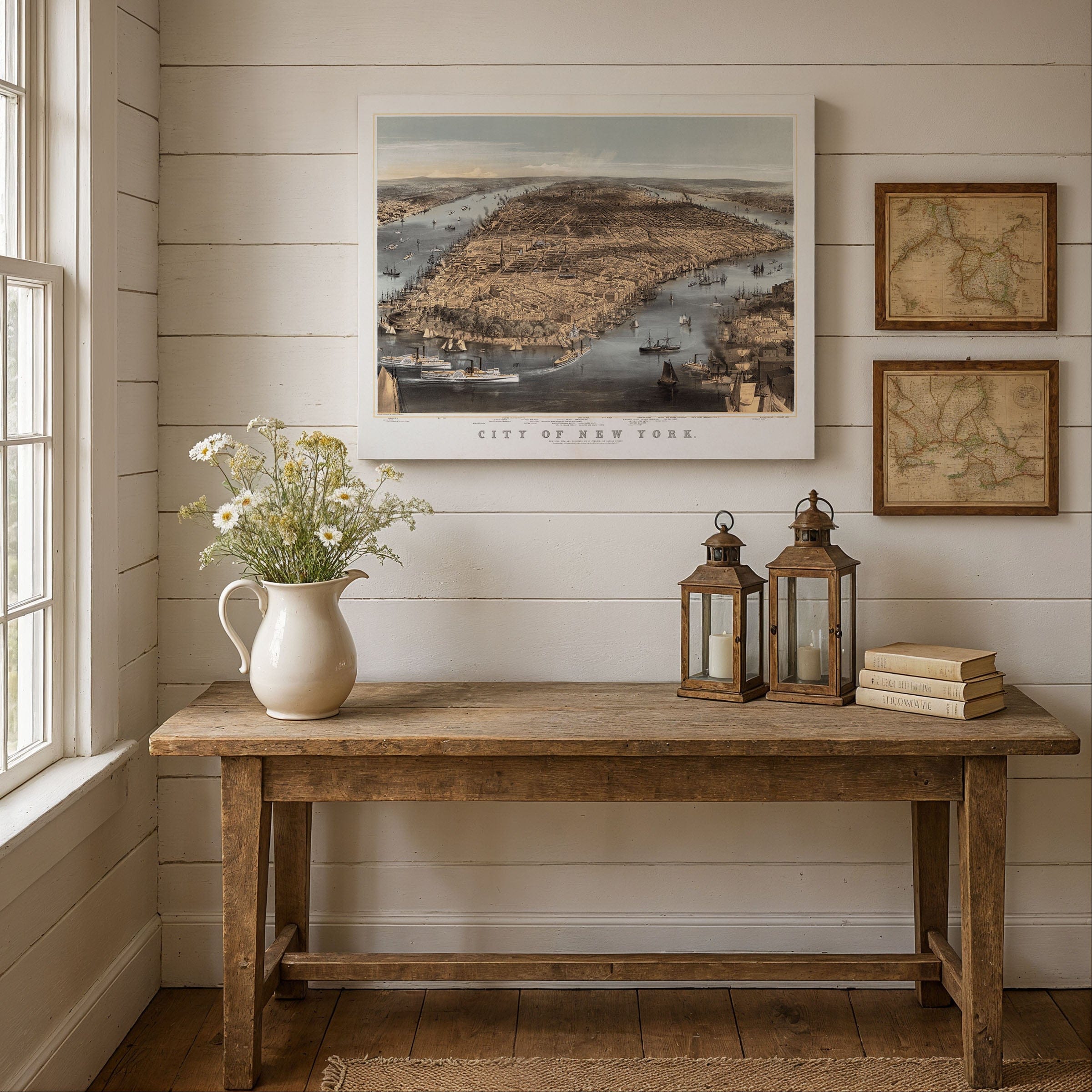 Vintage New York City Map - 1856 Currier & Ives Lithograph for Collectors - Archive Prints