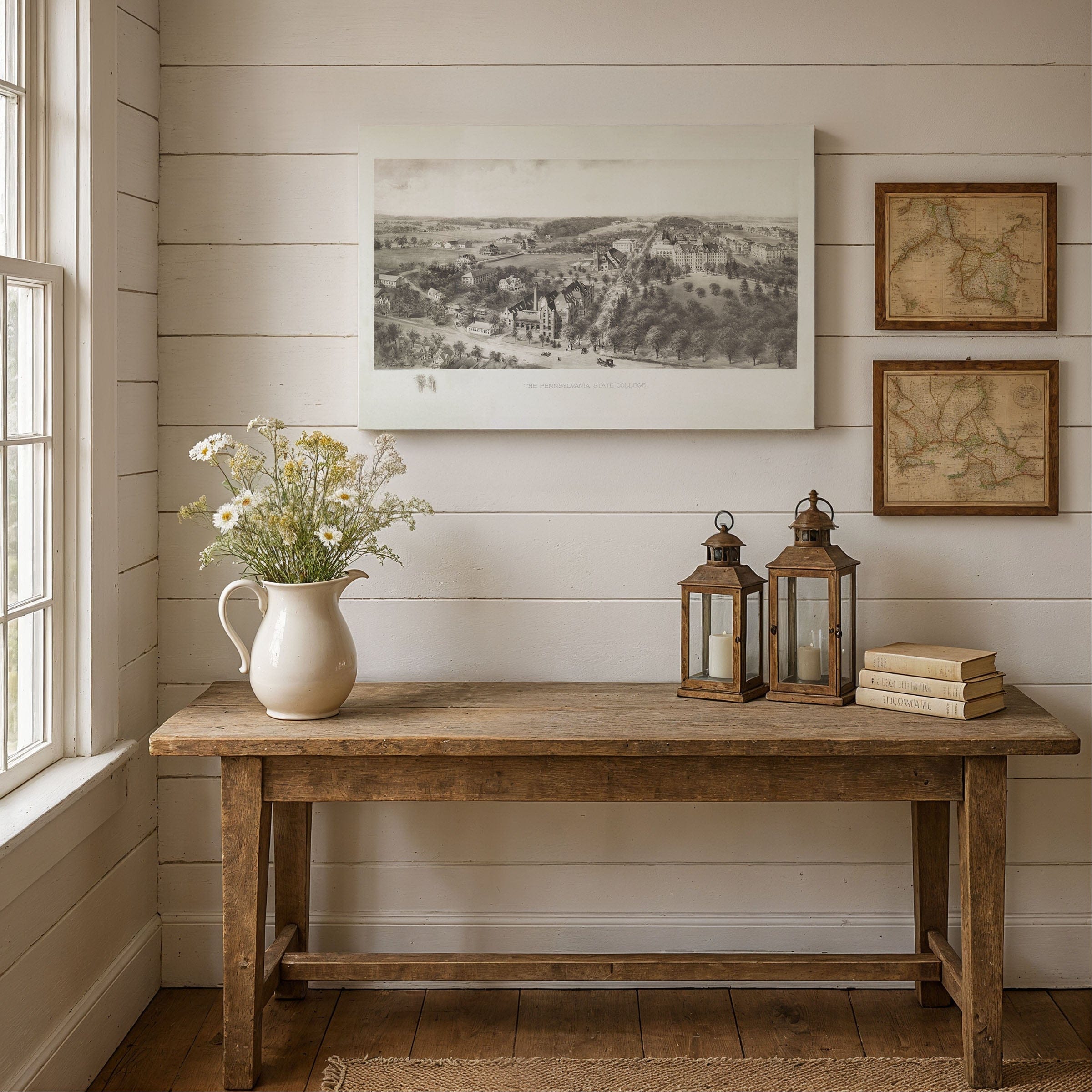 Pennsylvania State College Vintage Map 1910 - Campus Bird's Eye View