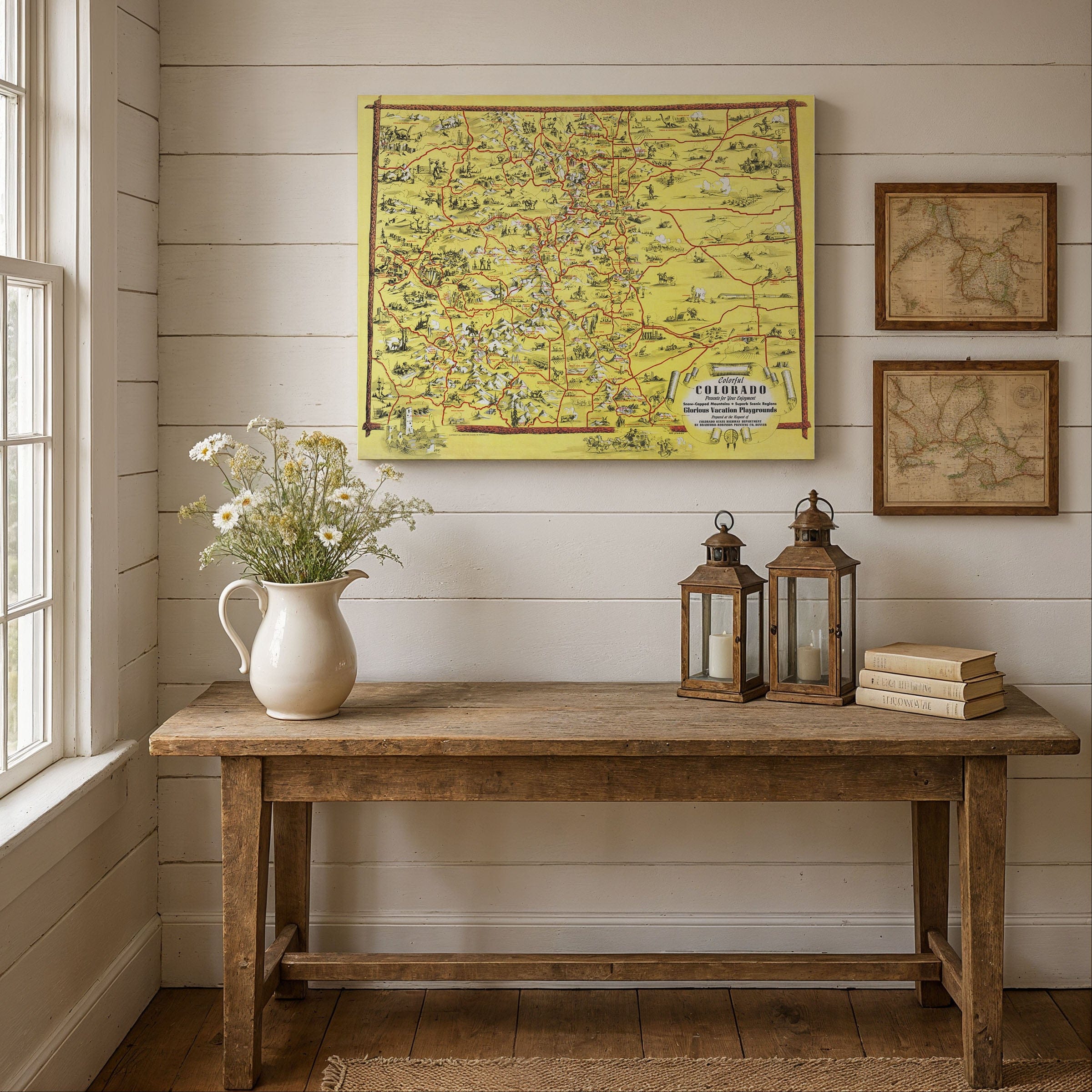 Colorful Colorado 1940 Vintage Pictorial Map Lithograph - Archive Prints