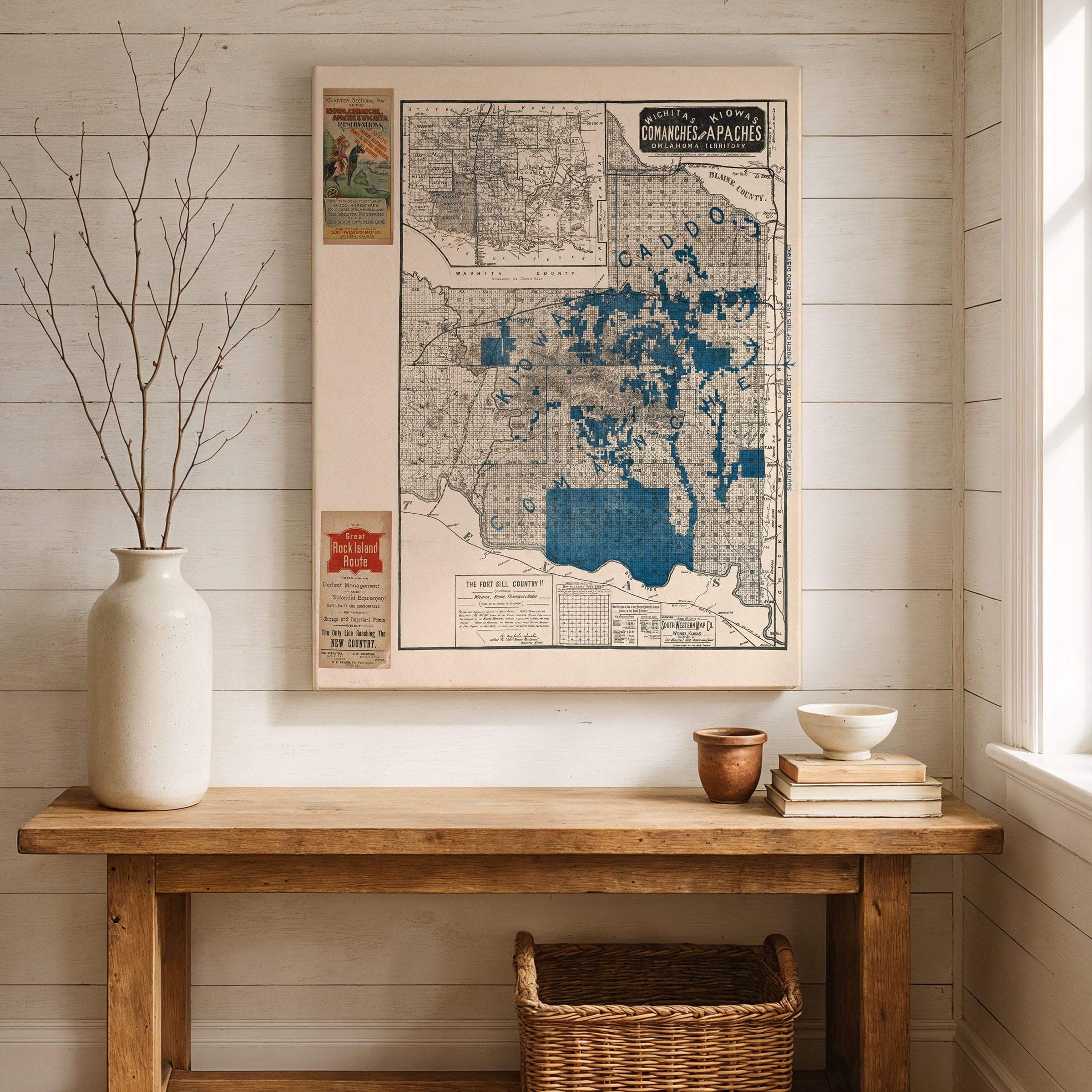 Fort Sill County Map - ca.1901 Oklahoma Territory