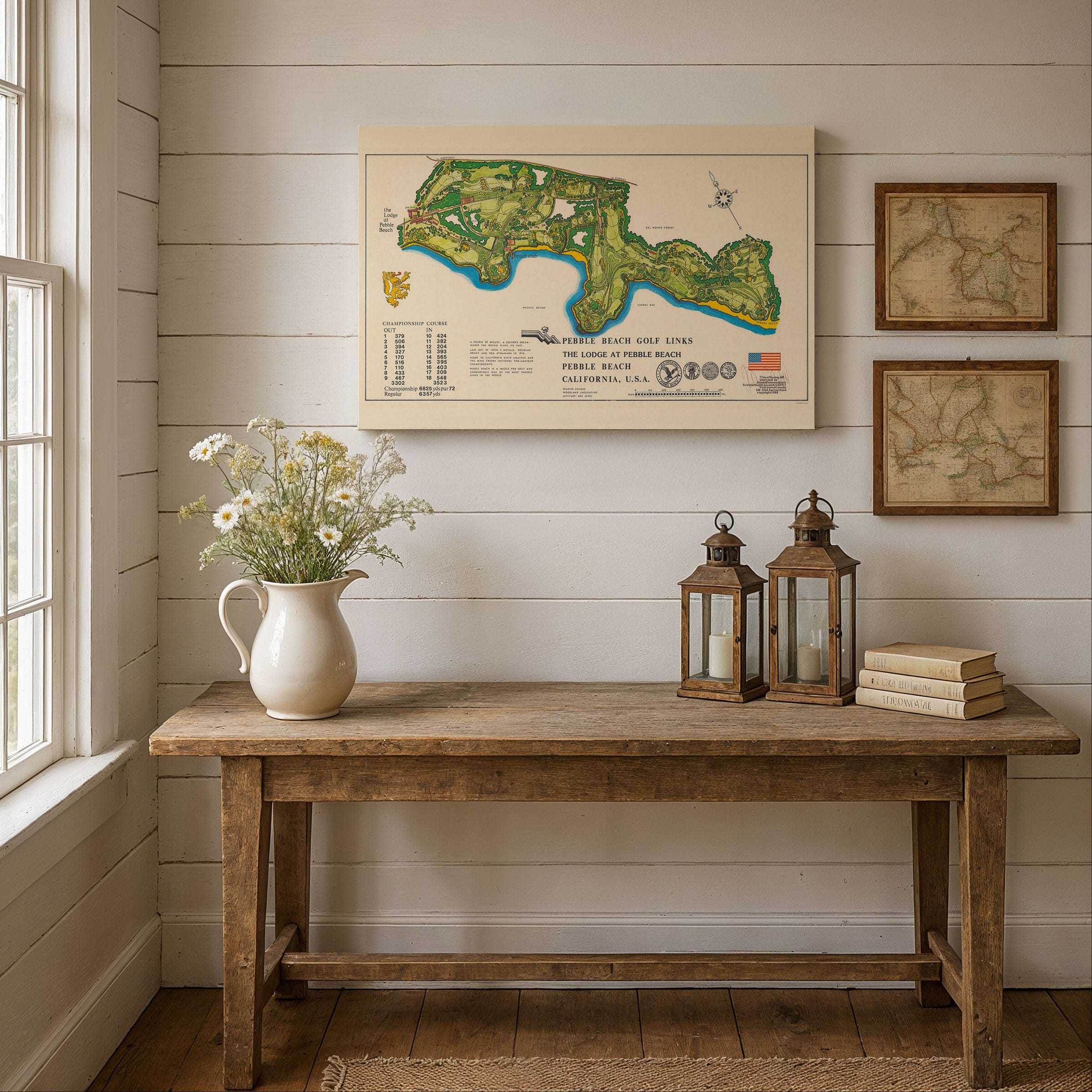 Pebble Beach Golf Links Map c.1968