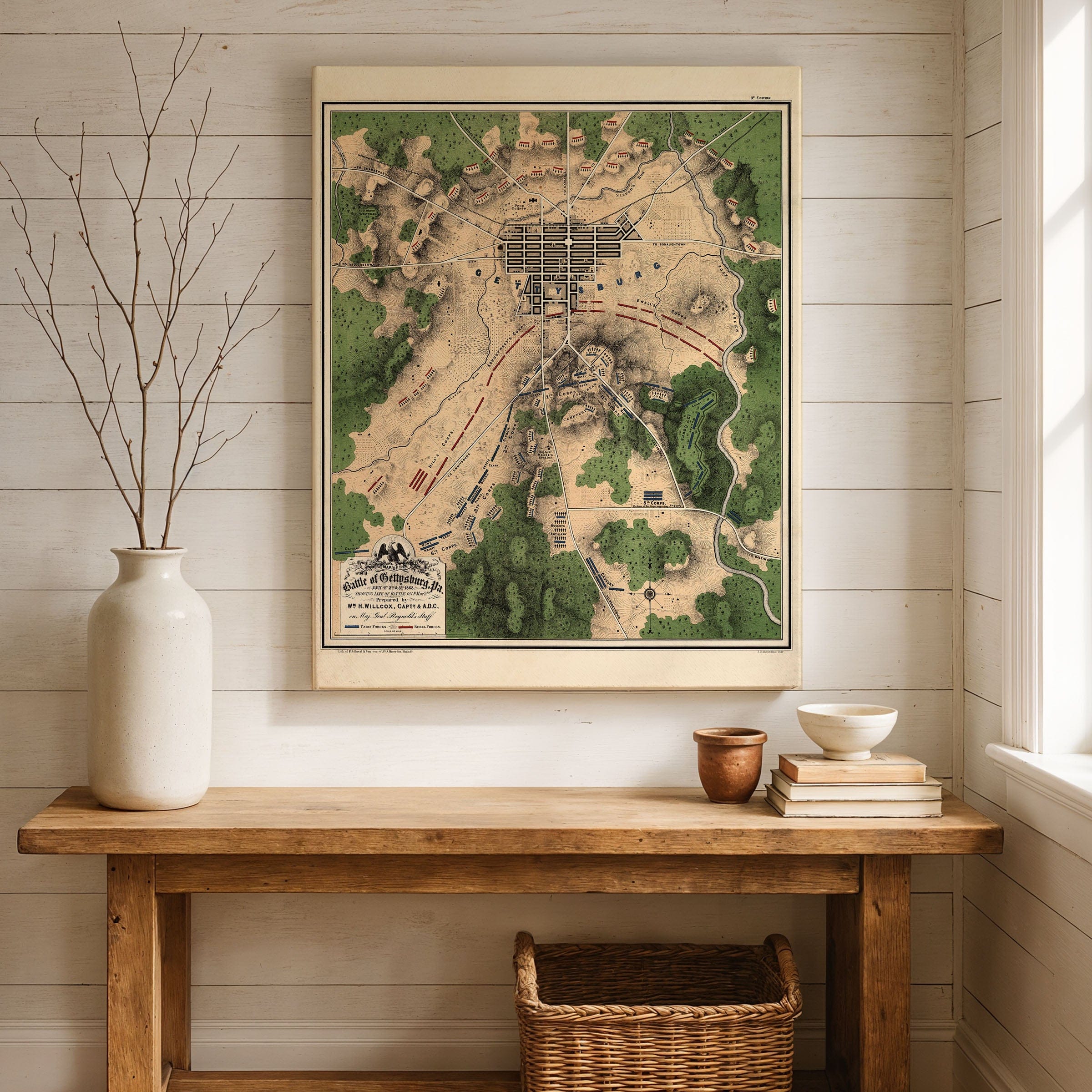 Map of the Battle of Gettysburg 1863 - Archive Prints