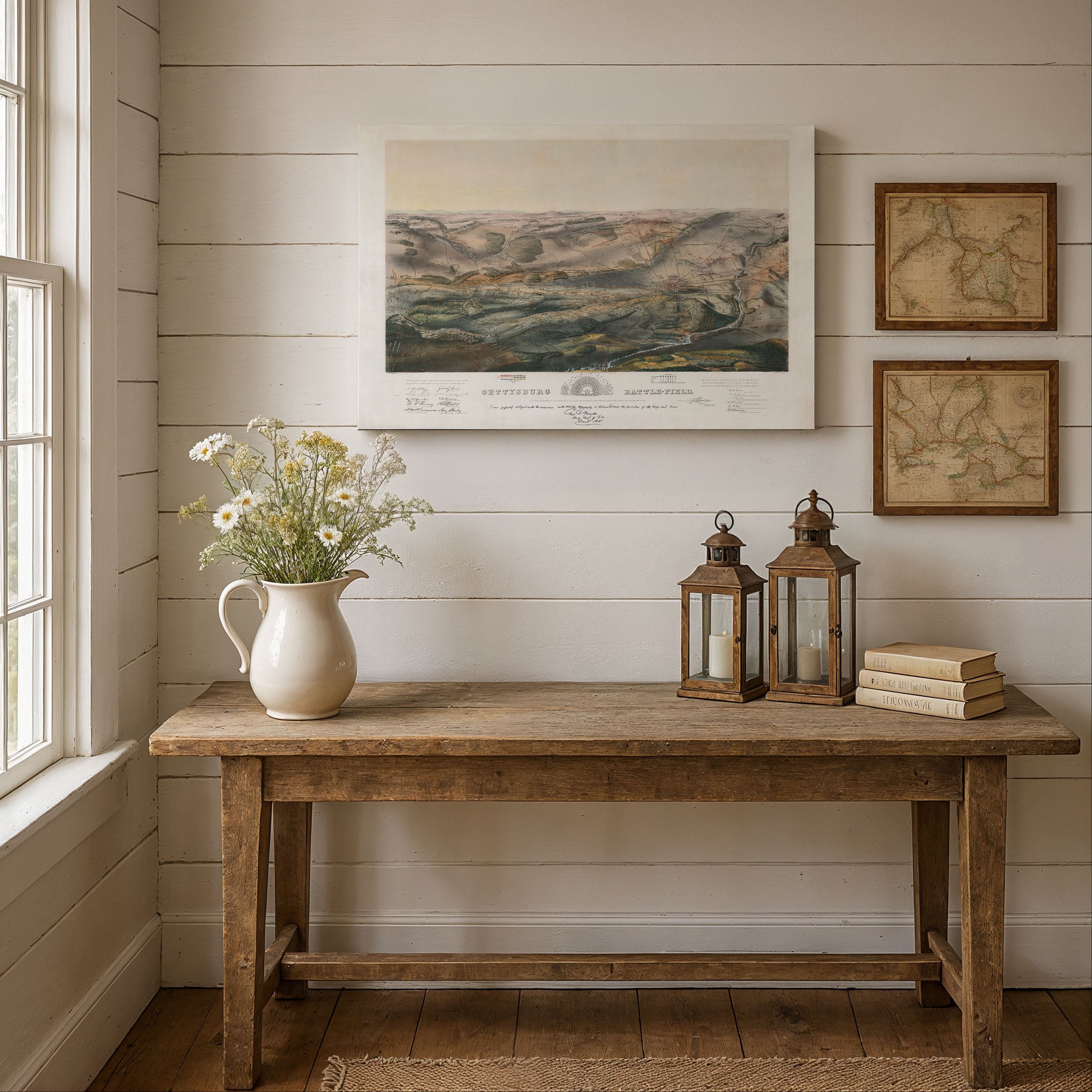 Gettysburg Battlefield Map 1863 - Civil War Historic Battle Map John Bachelder