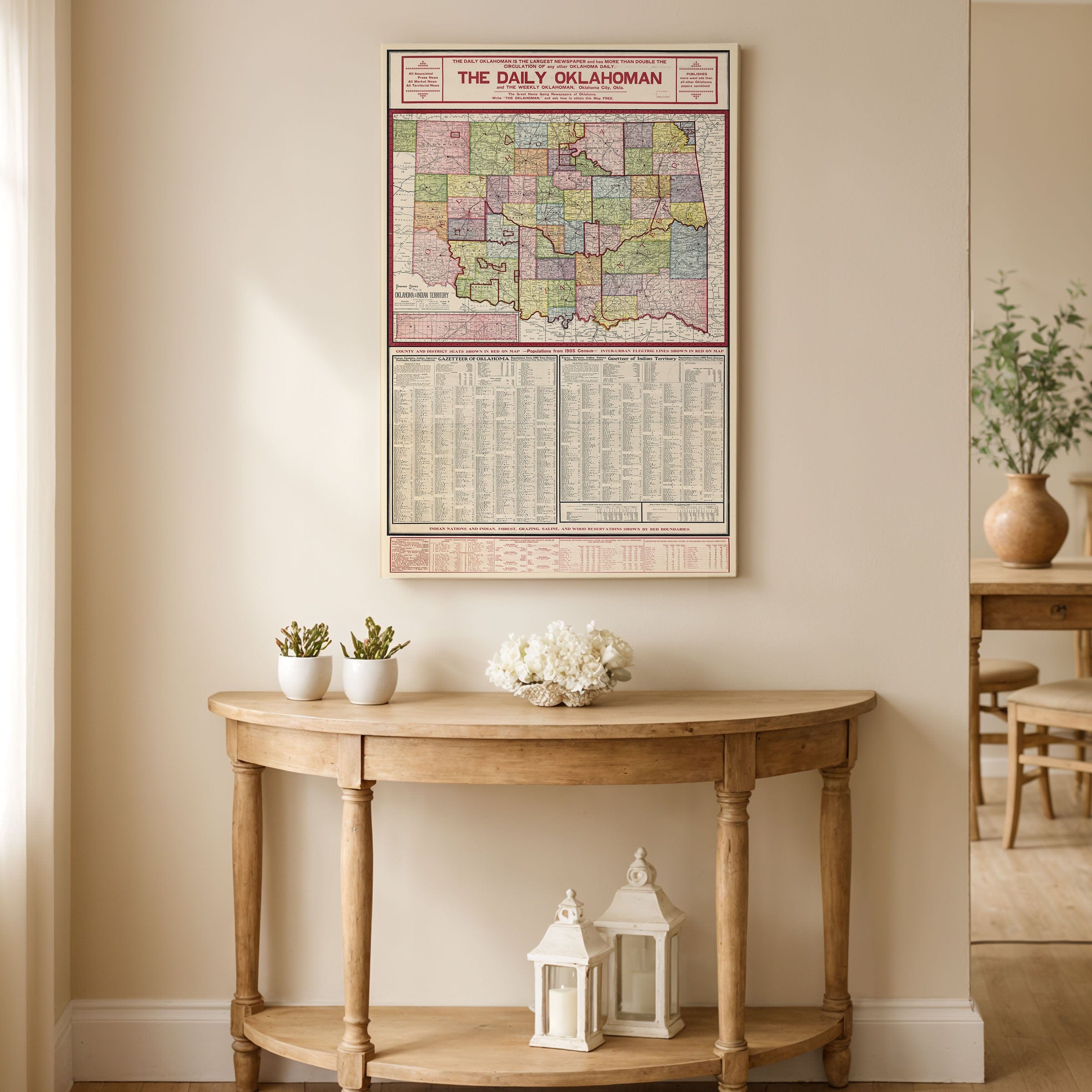 Oklahoma & Indian Territory Map 1905