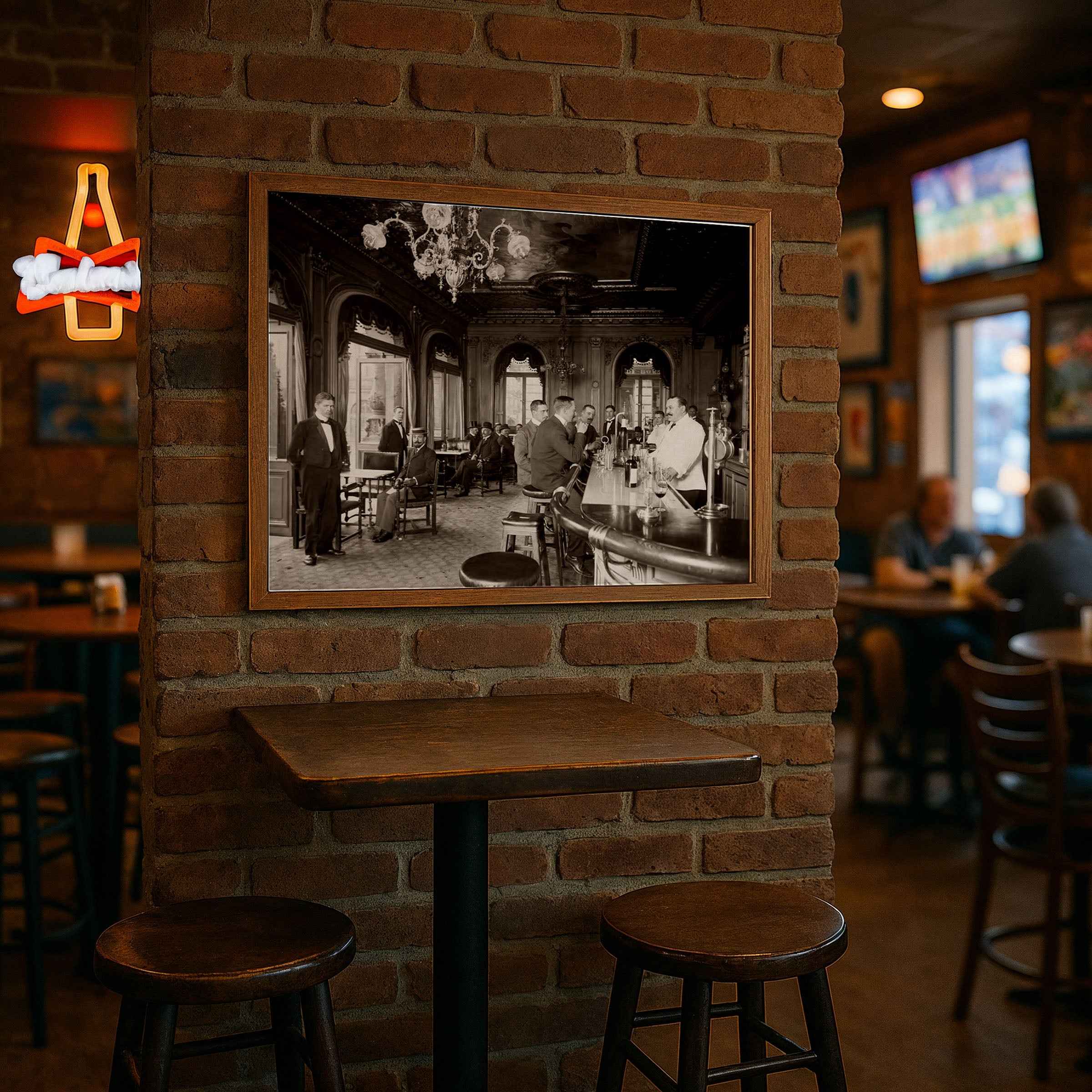 Elegant Edwardian Hotel Bar Photograph - Historic Gentleman's Club Scene