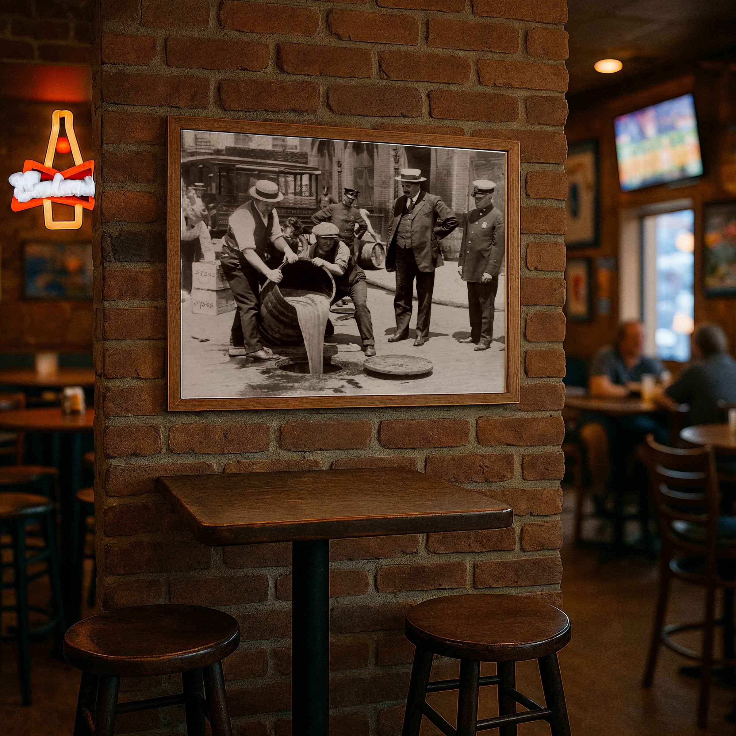 Prohibition Enforcement Photograph - Historic Law Enforcement Raid Image