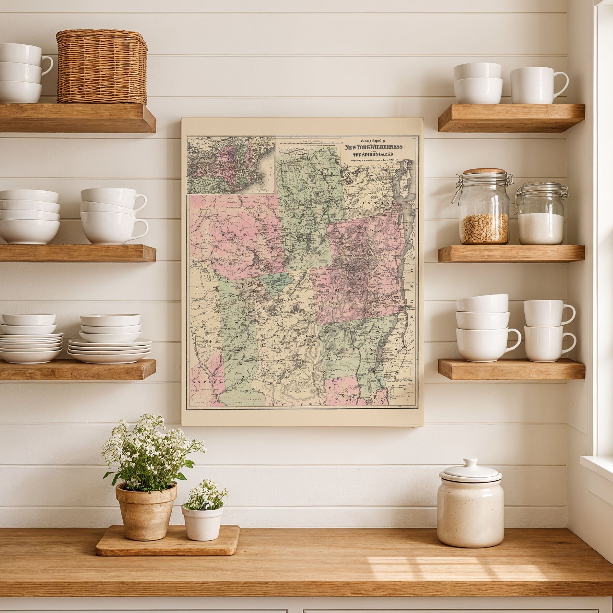 New York Wilderness & the Adirondacks Map 1869 - Archive Prints