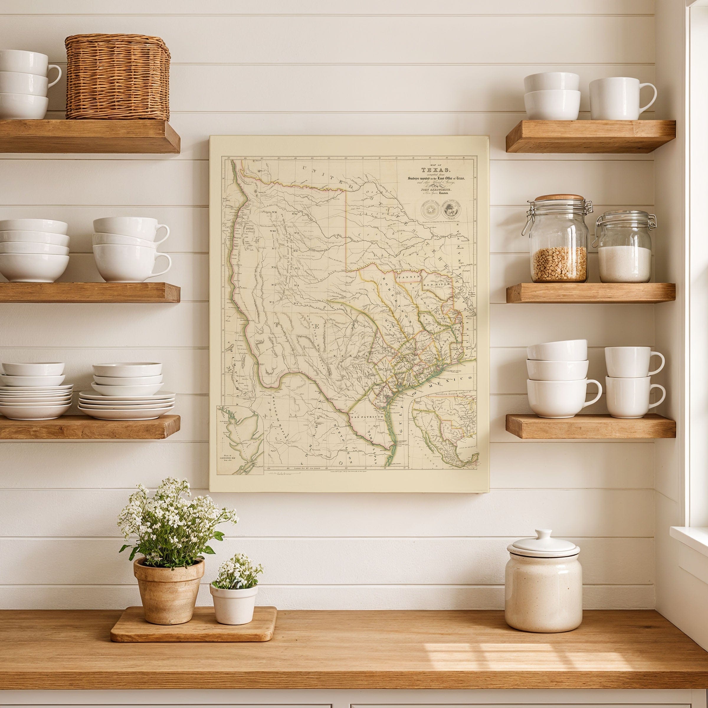 Vintage Texas Map 1841 - Republic of Texas Archival Print by Arrowsmith - Archive Prints