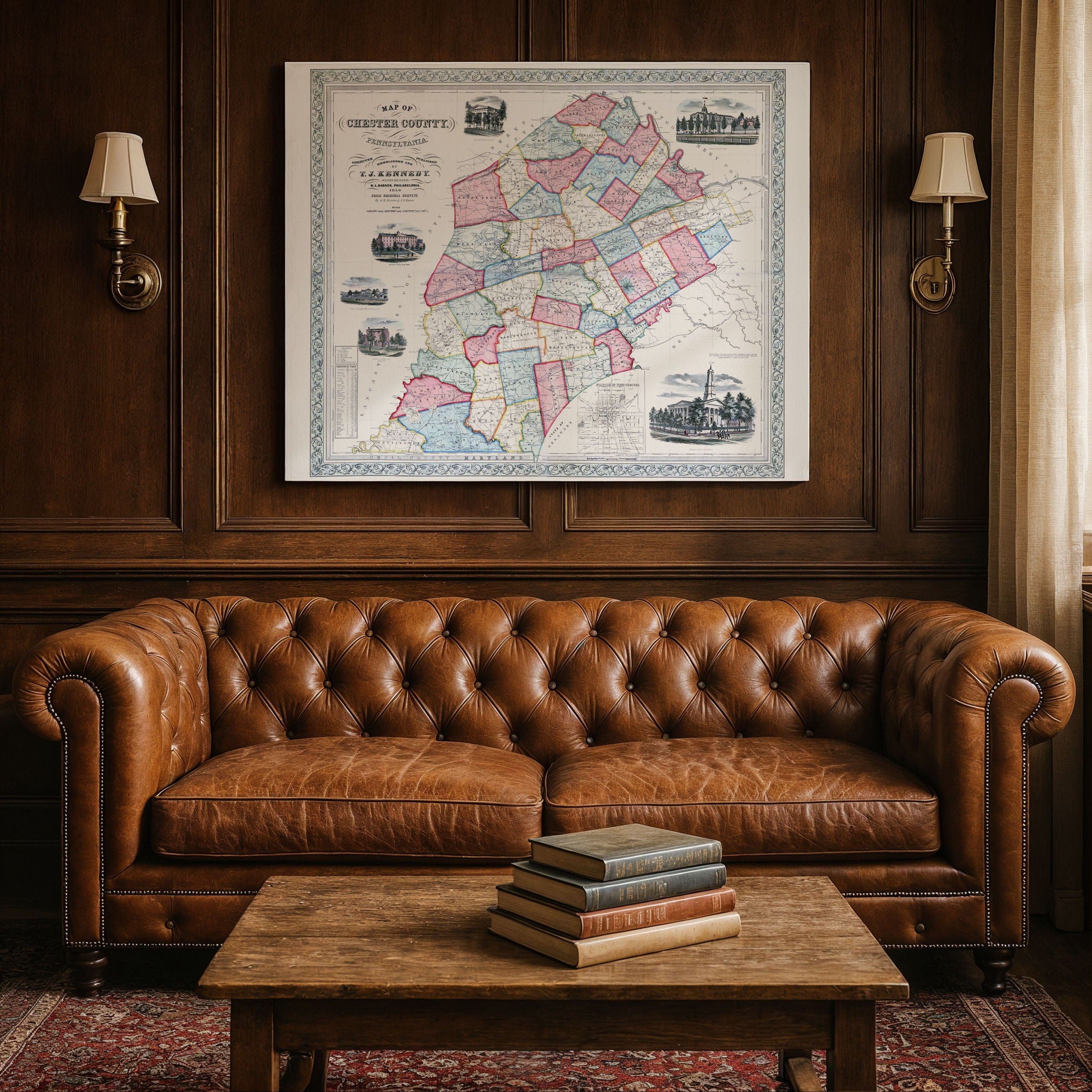 Chester County, Pennsylvania Map 1848