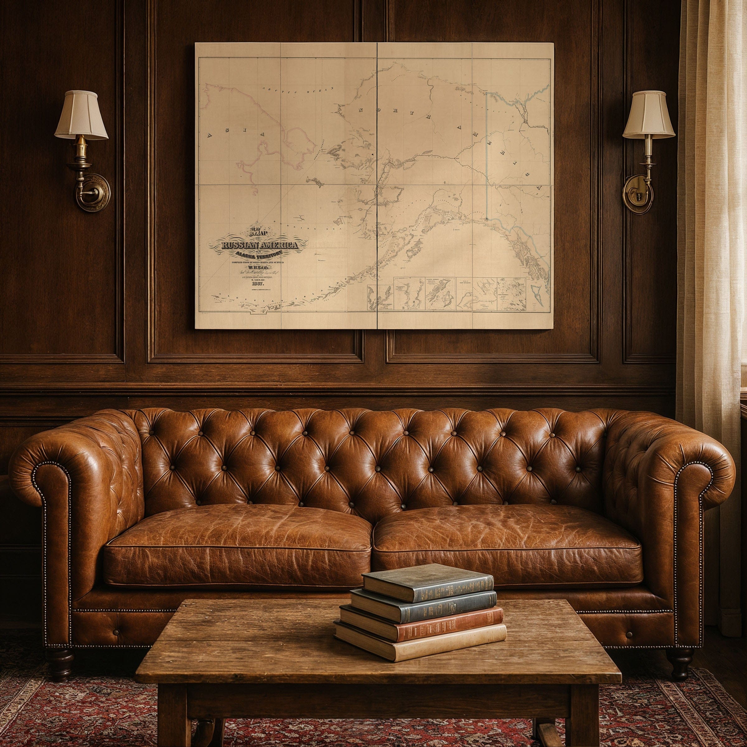 Vintage Alaska Map - 1867 Russian America Territory Map - Archive Prints