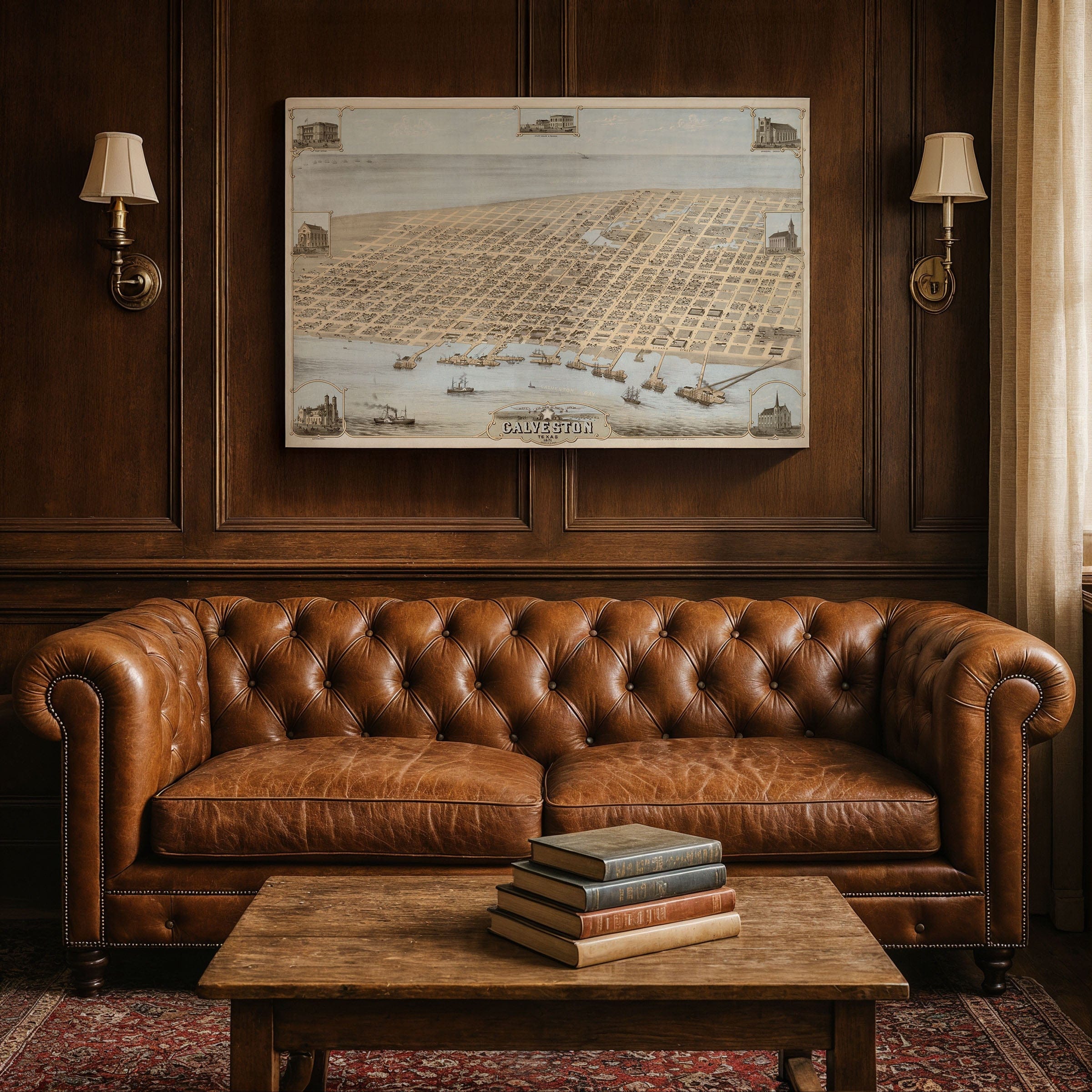 Bird's Eye View of the City of Galveston, Texas 1871 - Archive Prints