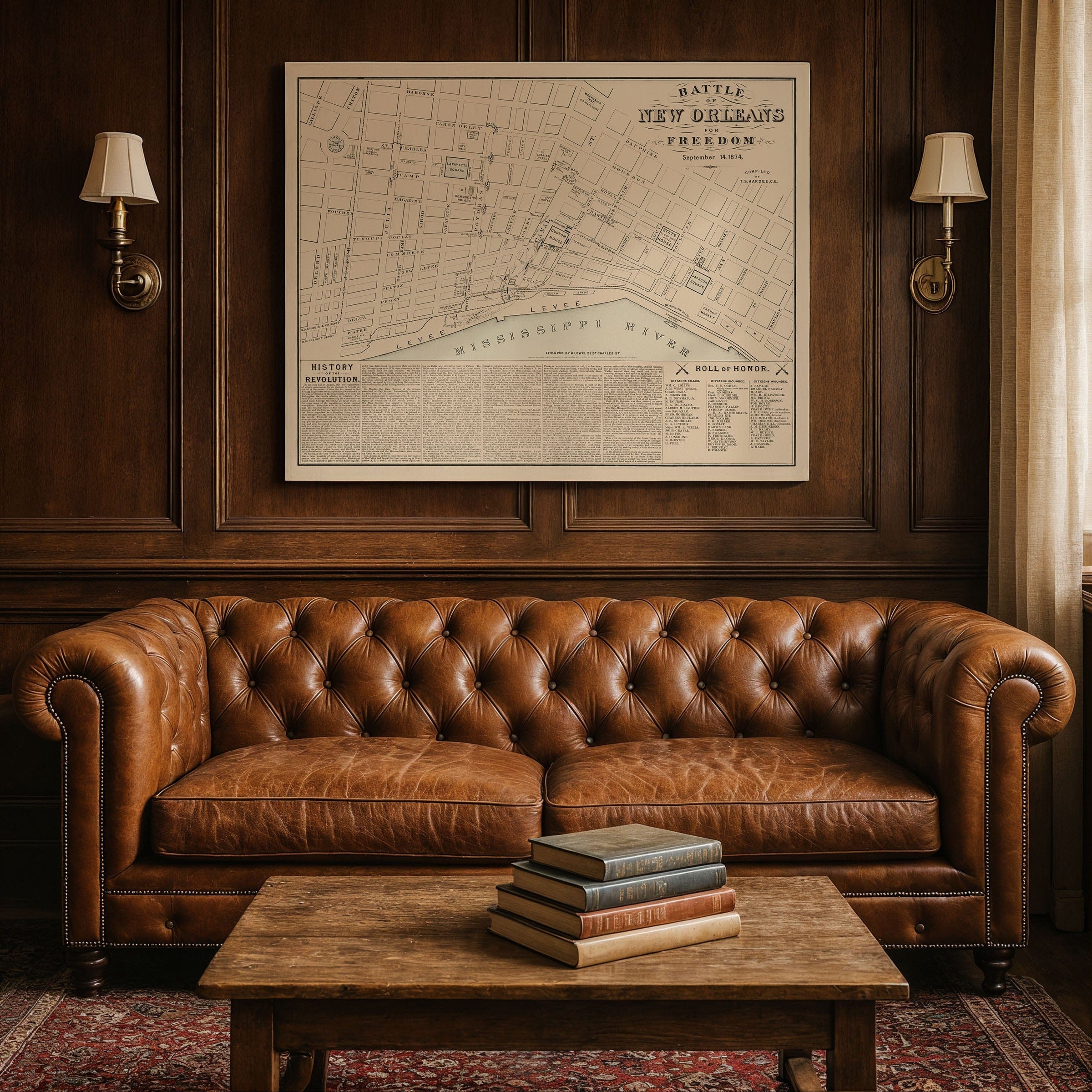 Vintage New Orleans Map 1874 - Archive Prints