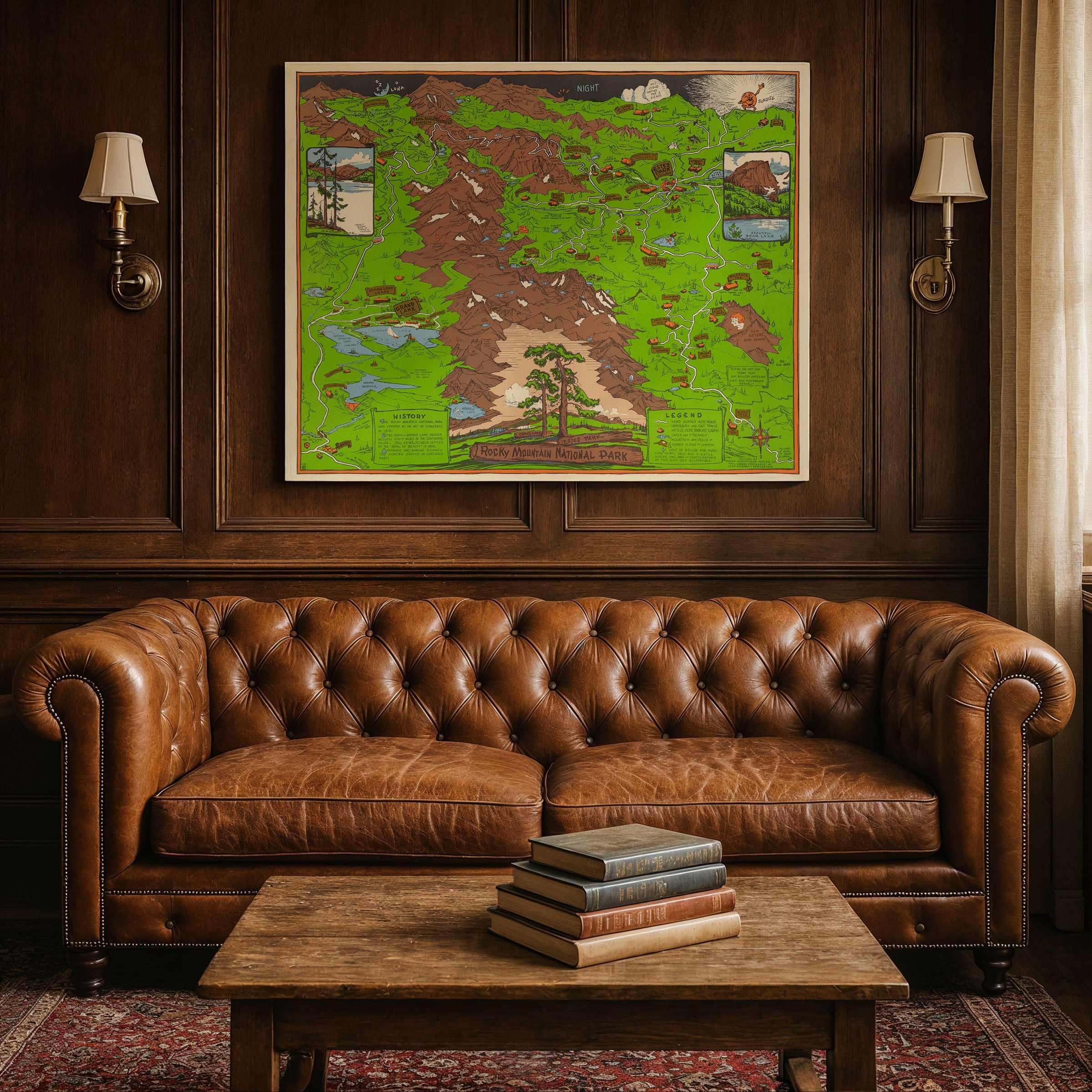 Rocky Mountain National Park (Estes Park) 1948 - Richardson Rome Pictorial Map