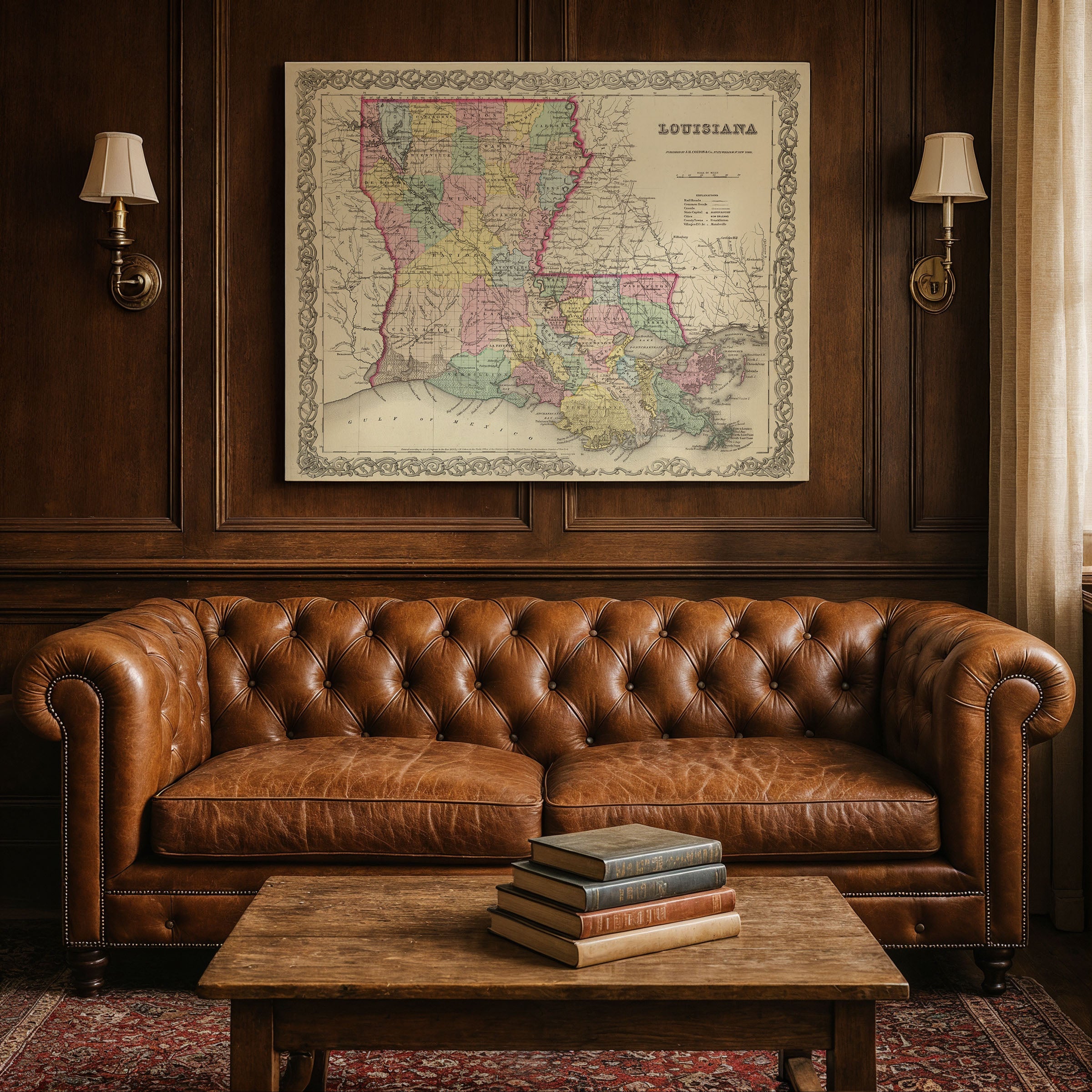 Louisiana Map - Vintage State Map by Colton