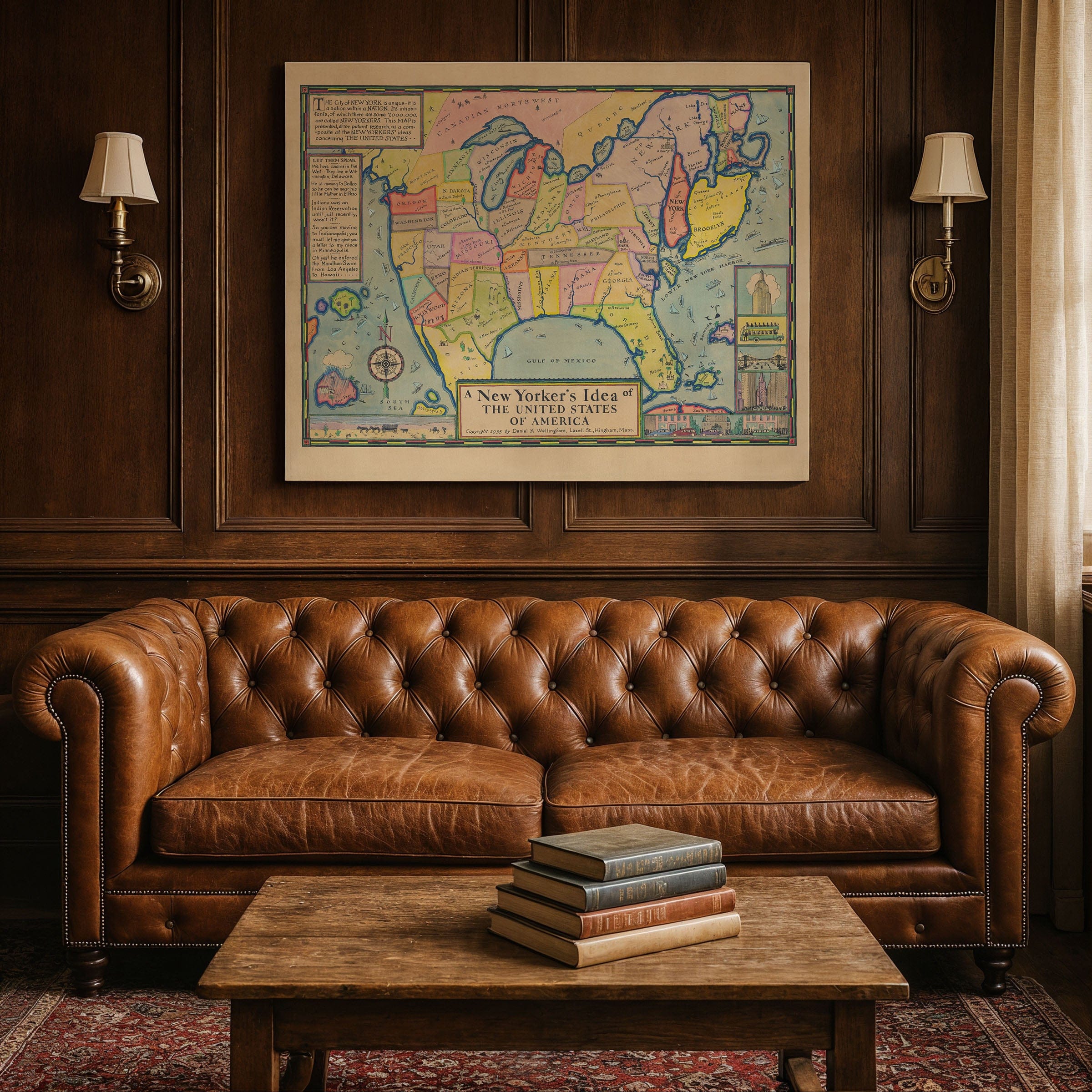 A New Yorker's Idea of America 1935 - Archive Prints