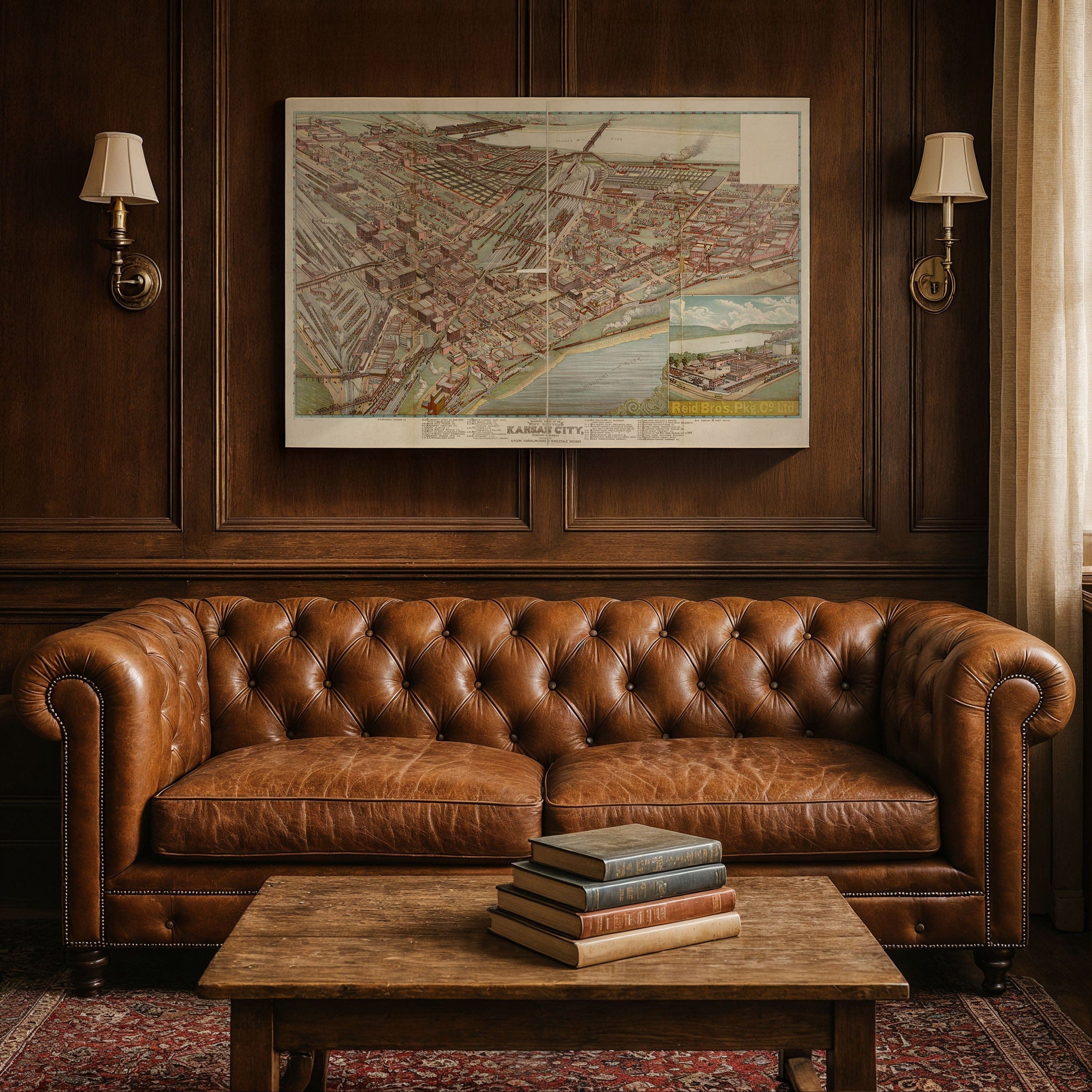 West Bottoms, Kansas City, Missouri Vintage Map 1895 - Bird's Eye View - Archive Prints