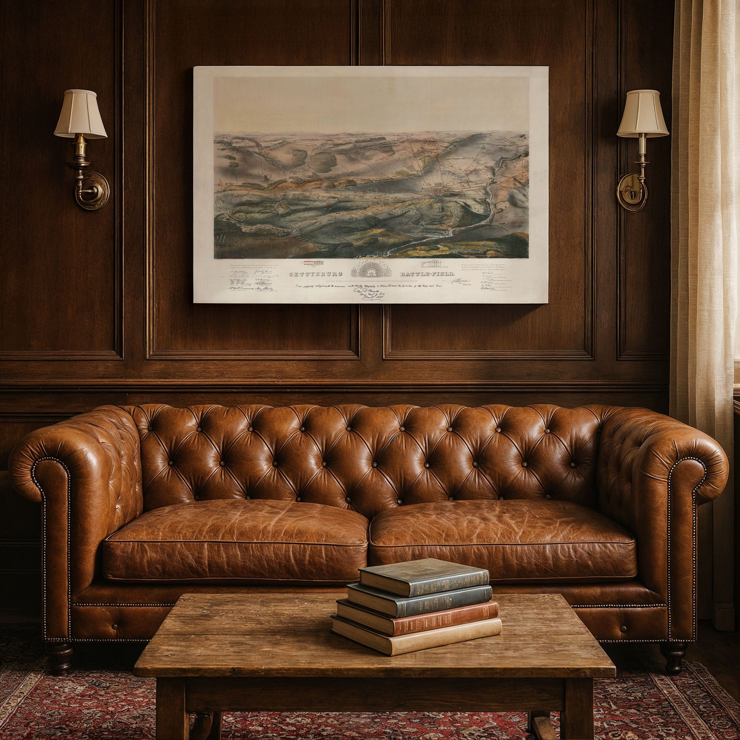 Gettysburg Battlefield Map 1863 - Historic Civil War Battle Map by John Bachelder