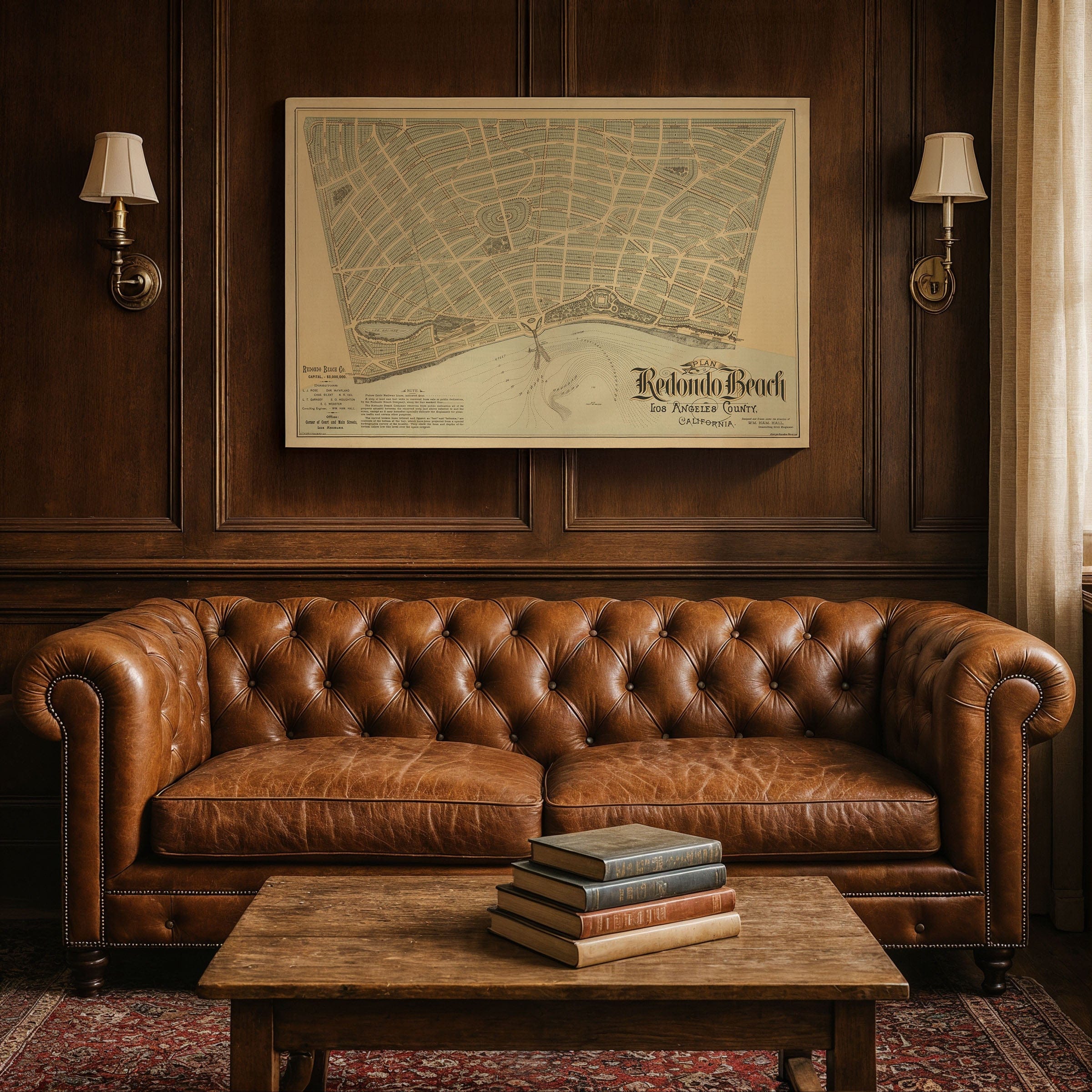 Redondo Beach, California Vintage Map 1887 - Bird's Eye View - Archive Prints