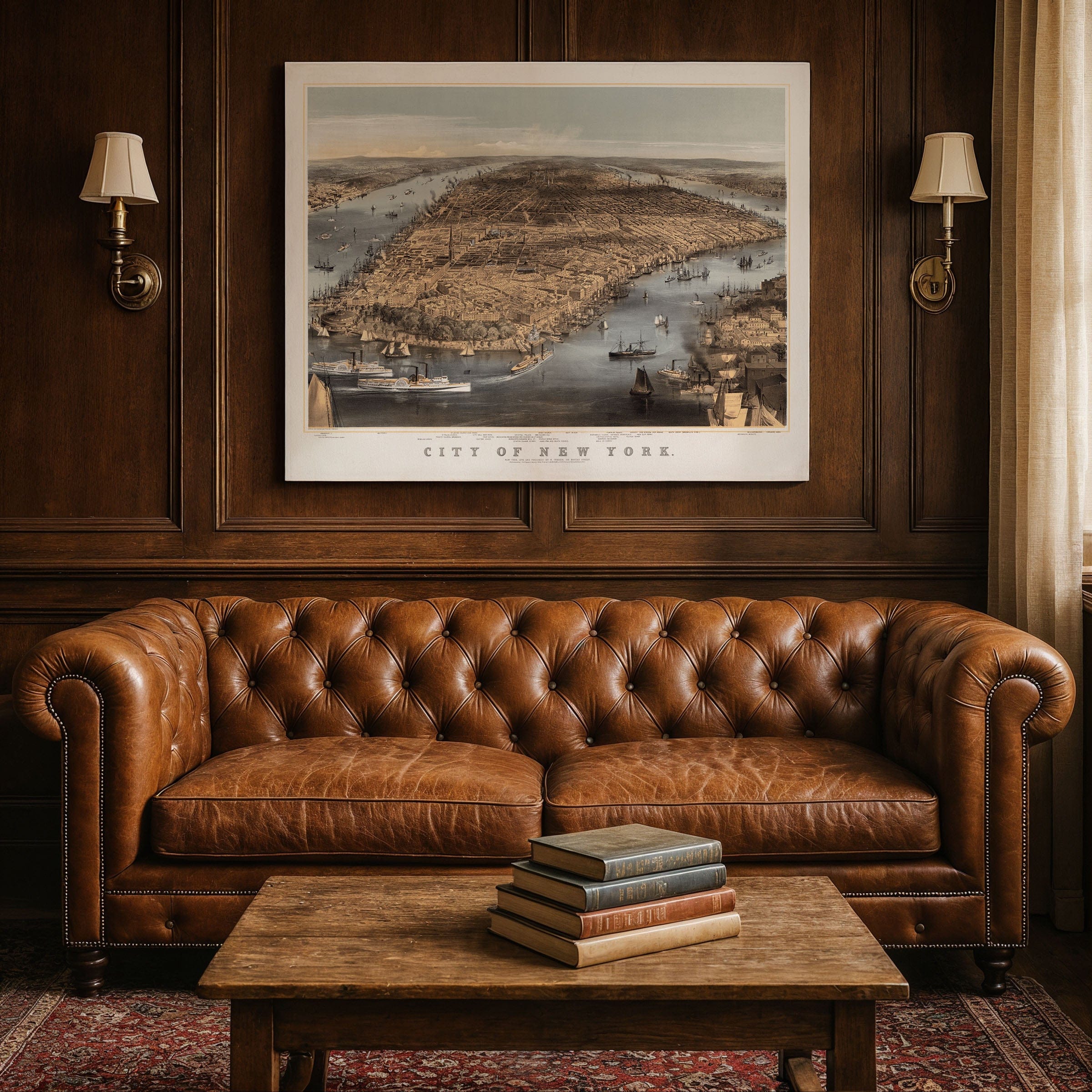 Vintage New York City Map - 1856 Currier & Ives Lithograph for Collectors - Archive Prints