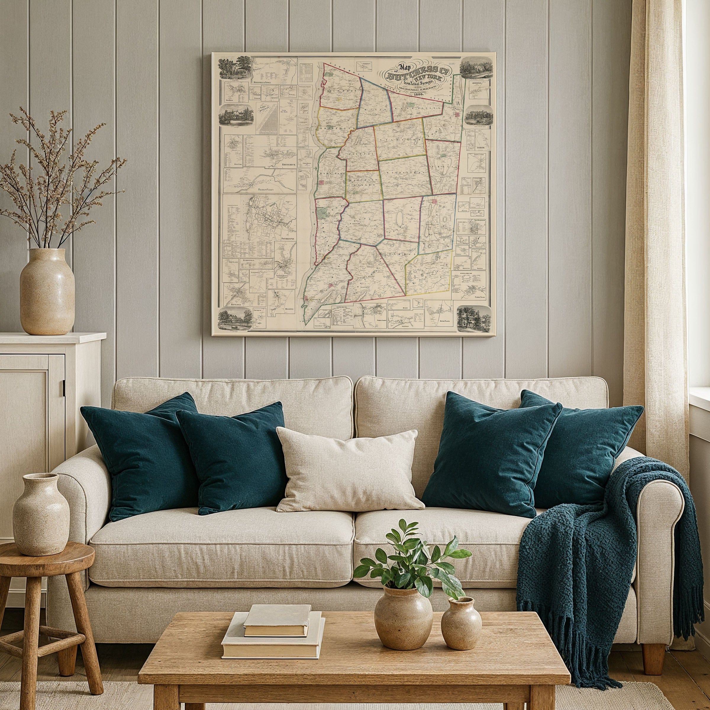 Dutchess County, New York Map 1858 - Archive Prints