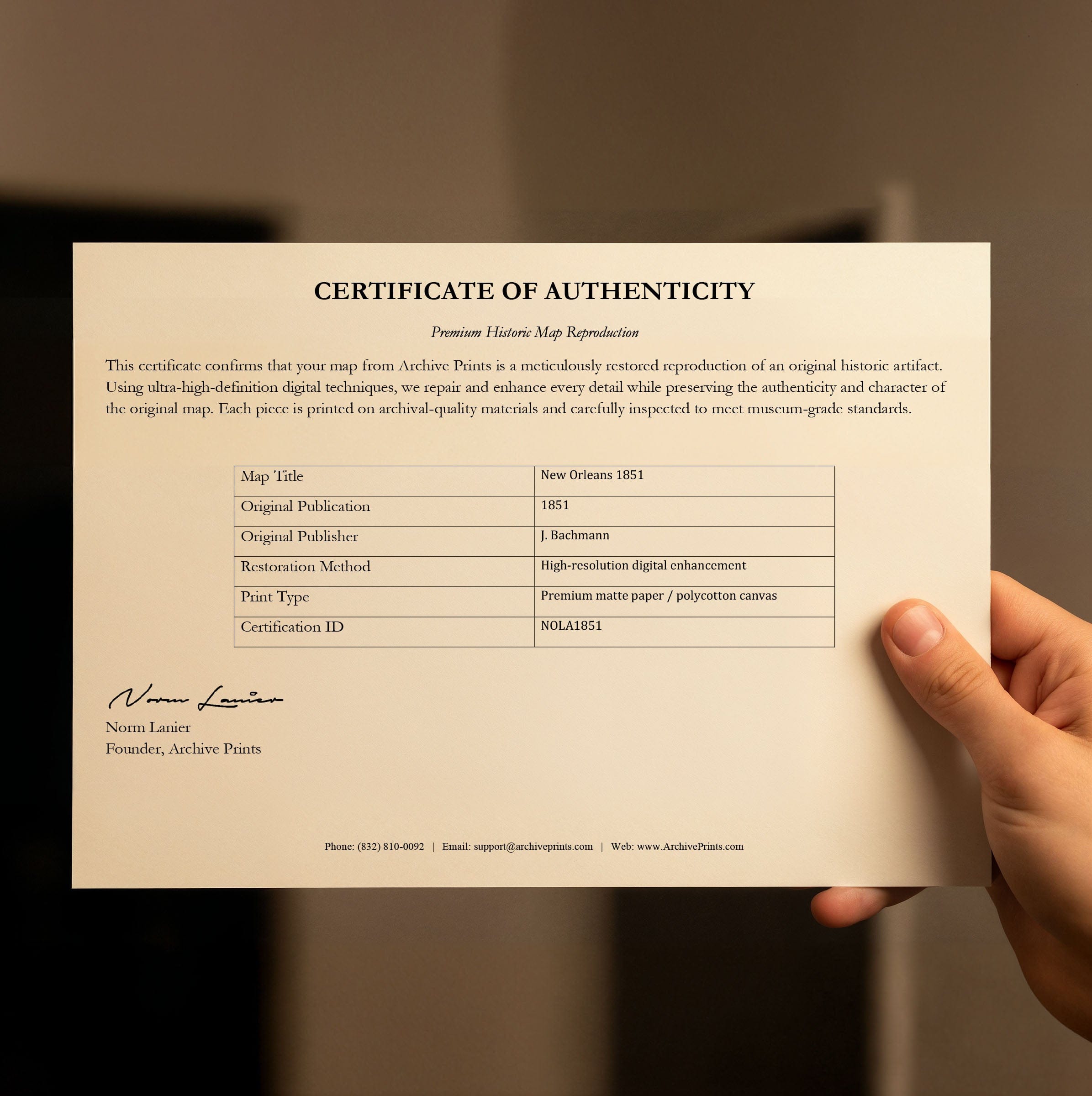 New Orleans Map 1851 - Archive Prints