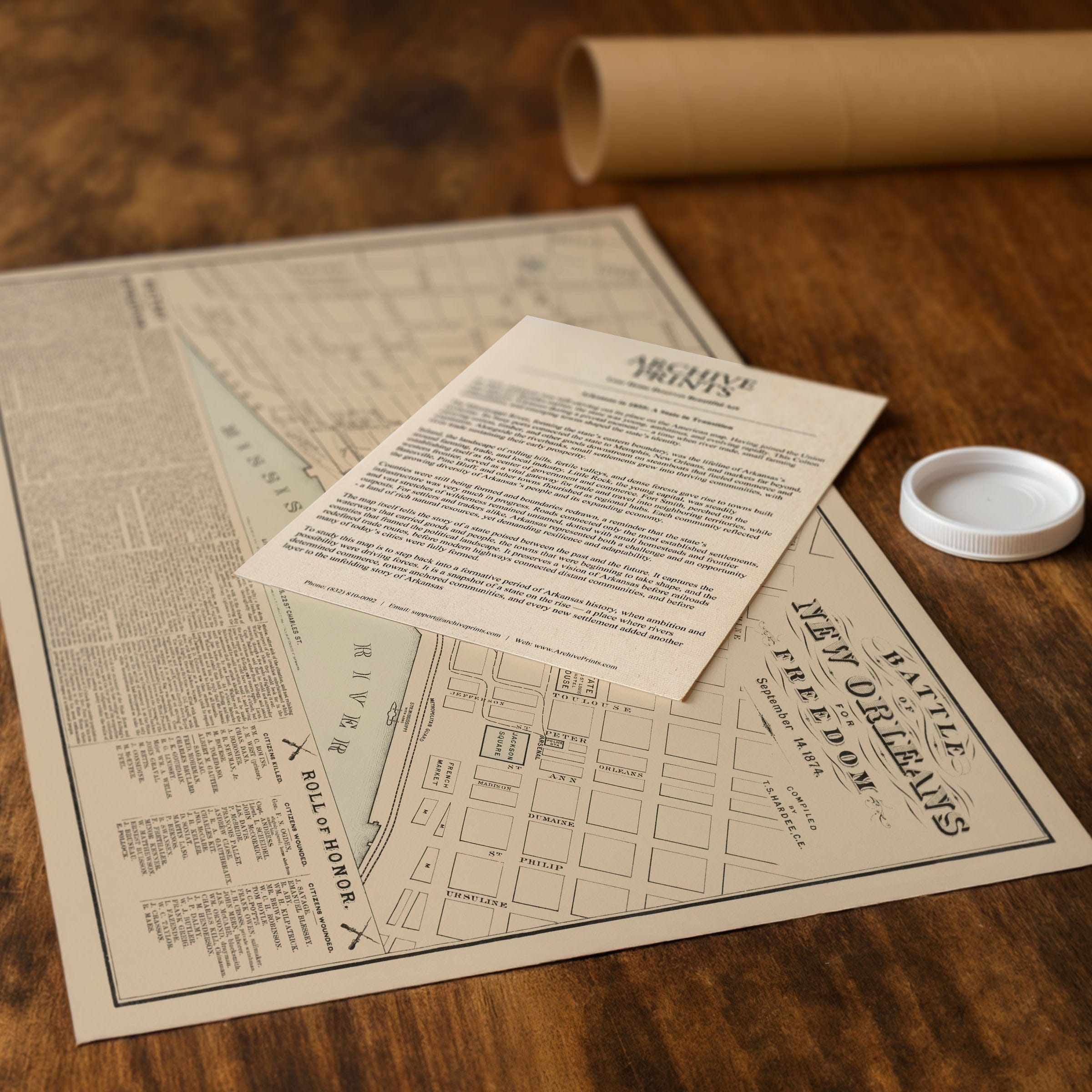 Vintage New Orleans Map 1874 - Archive Prints