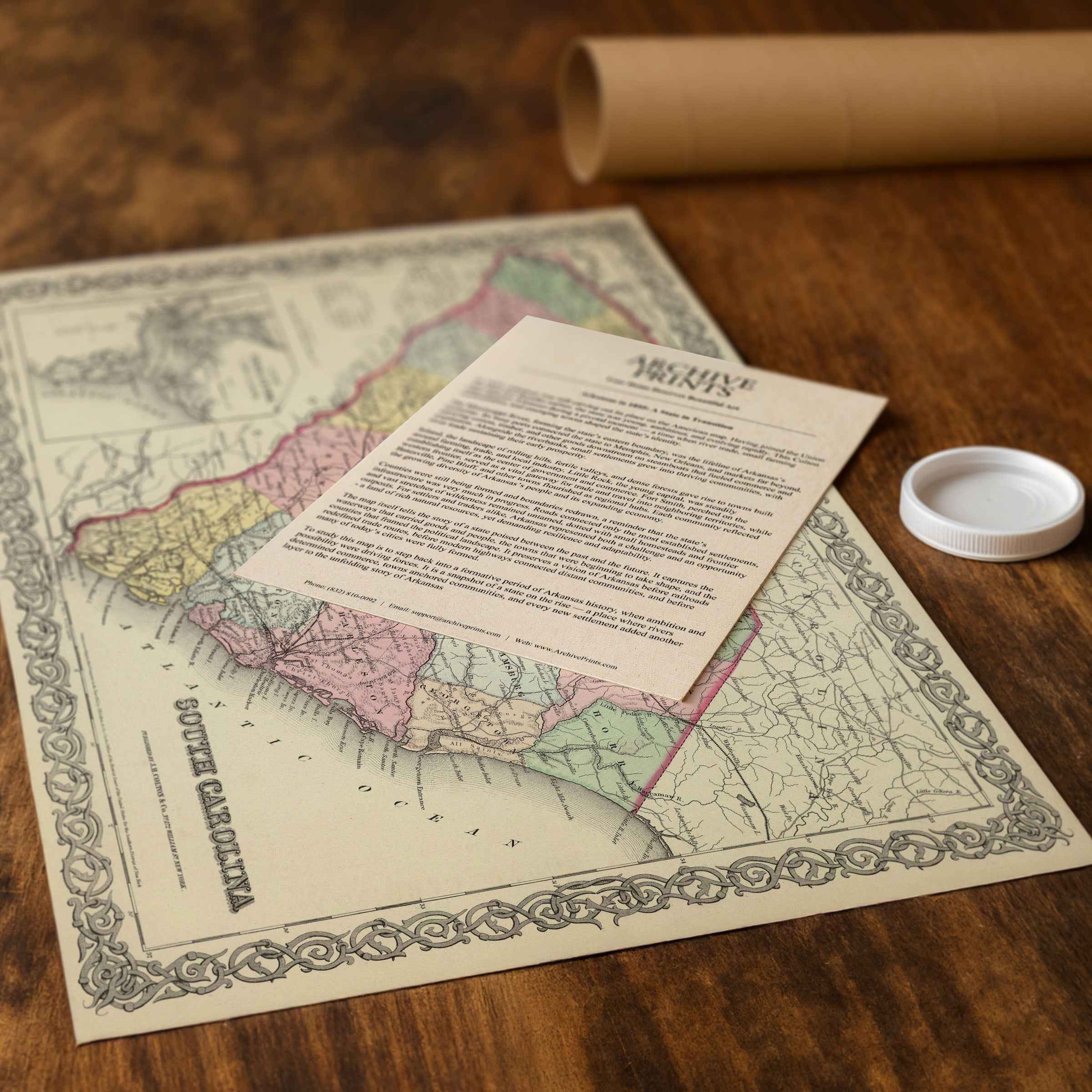 South Carolina Map - Vintage 1856 Colton Historical Map with Charleston Harbor