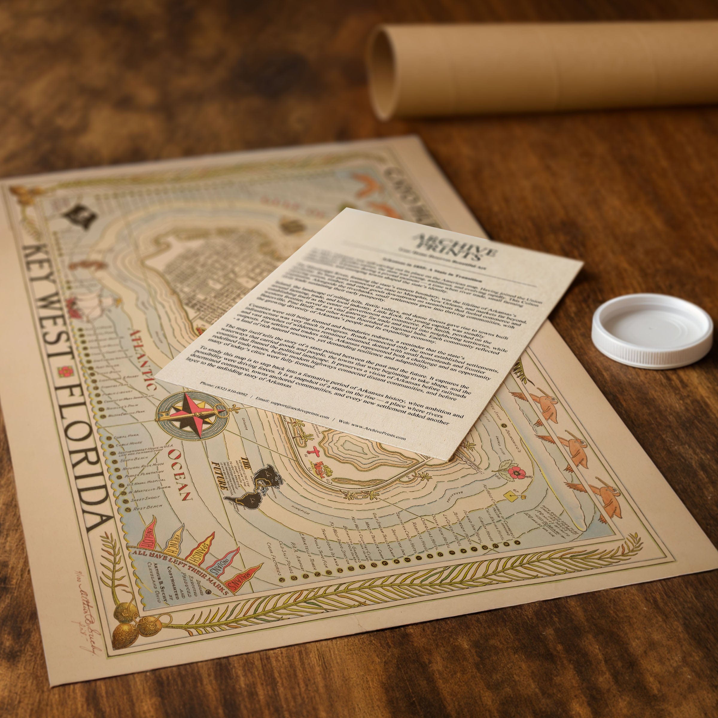 Key West Florida Map - 1935 Cayo Hueso Illustrated Historic Map - Archive Prints