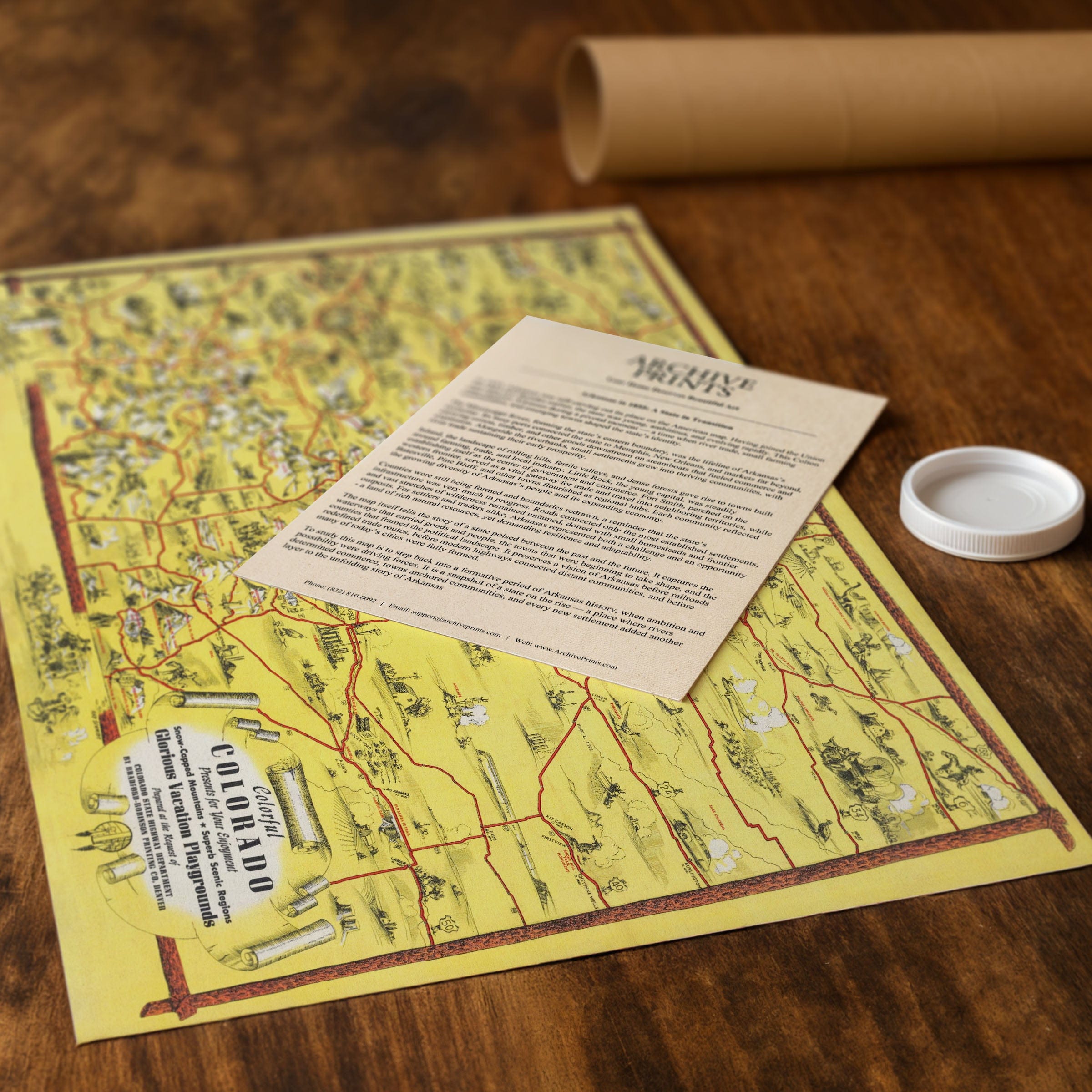 Colorful Colorado 1940 Vintage Pictorial Map Lithograph - Archive Prints
