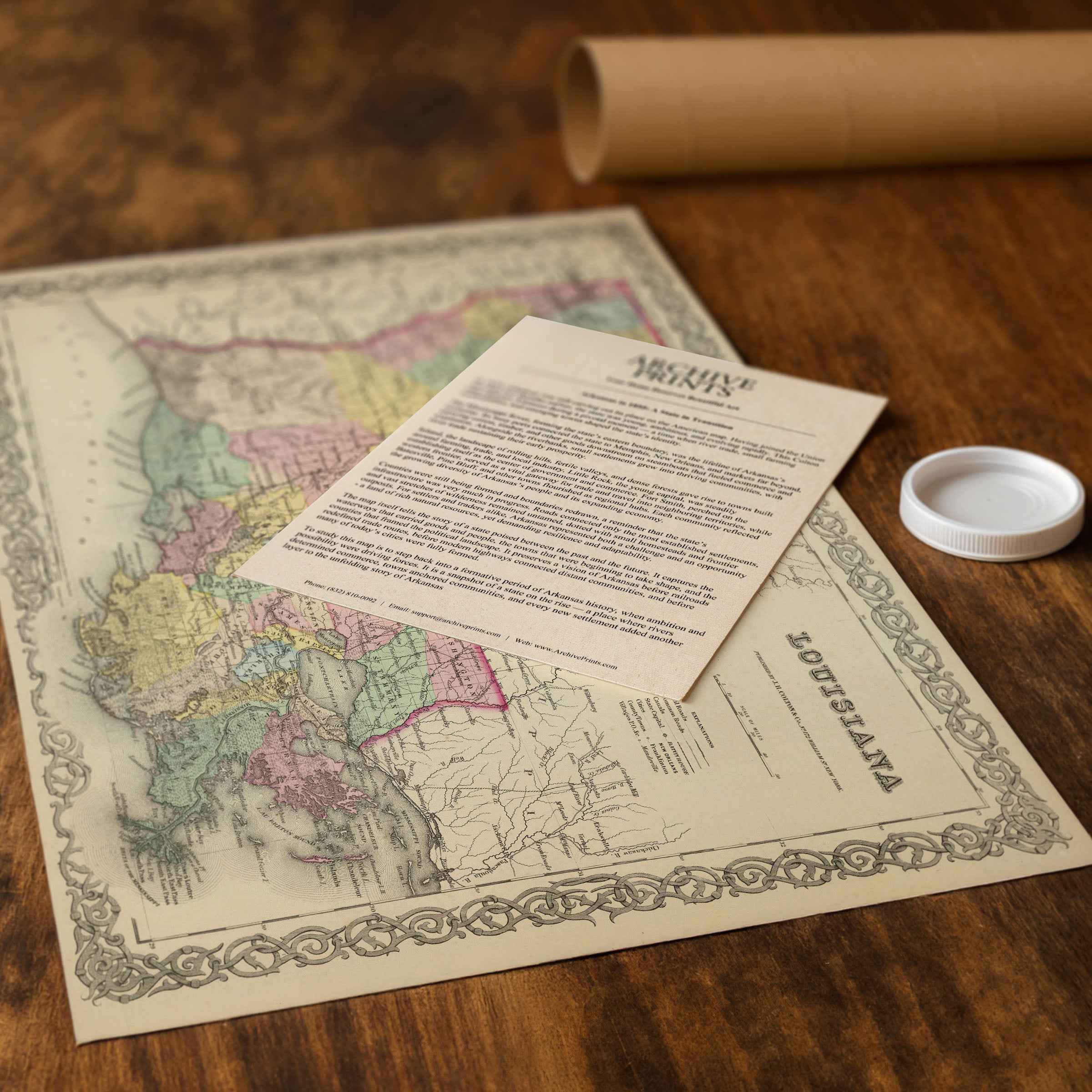 Louisiana Map - Vintage State Map by Colton for Home Decor