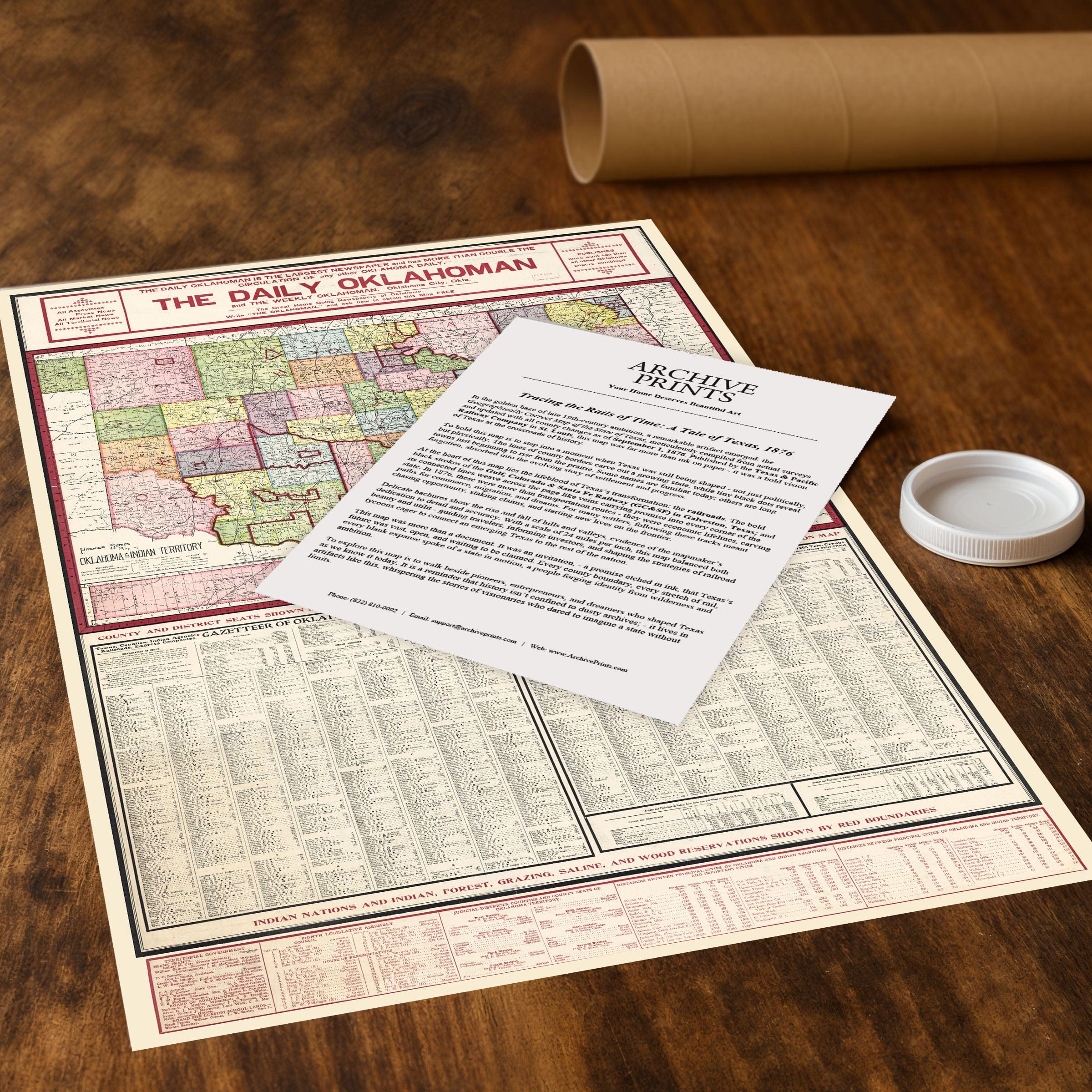 Oklahoma & Indian Territory Map 1905