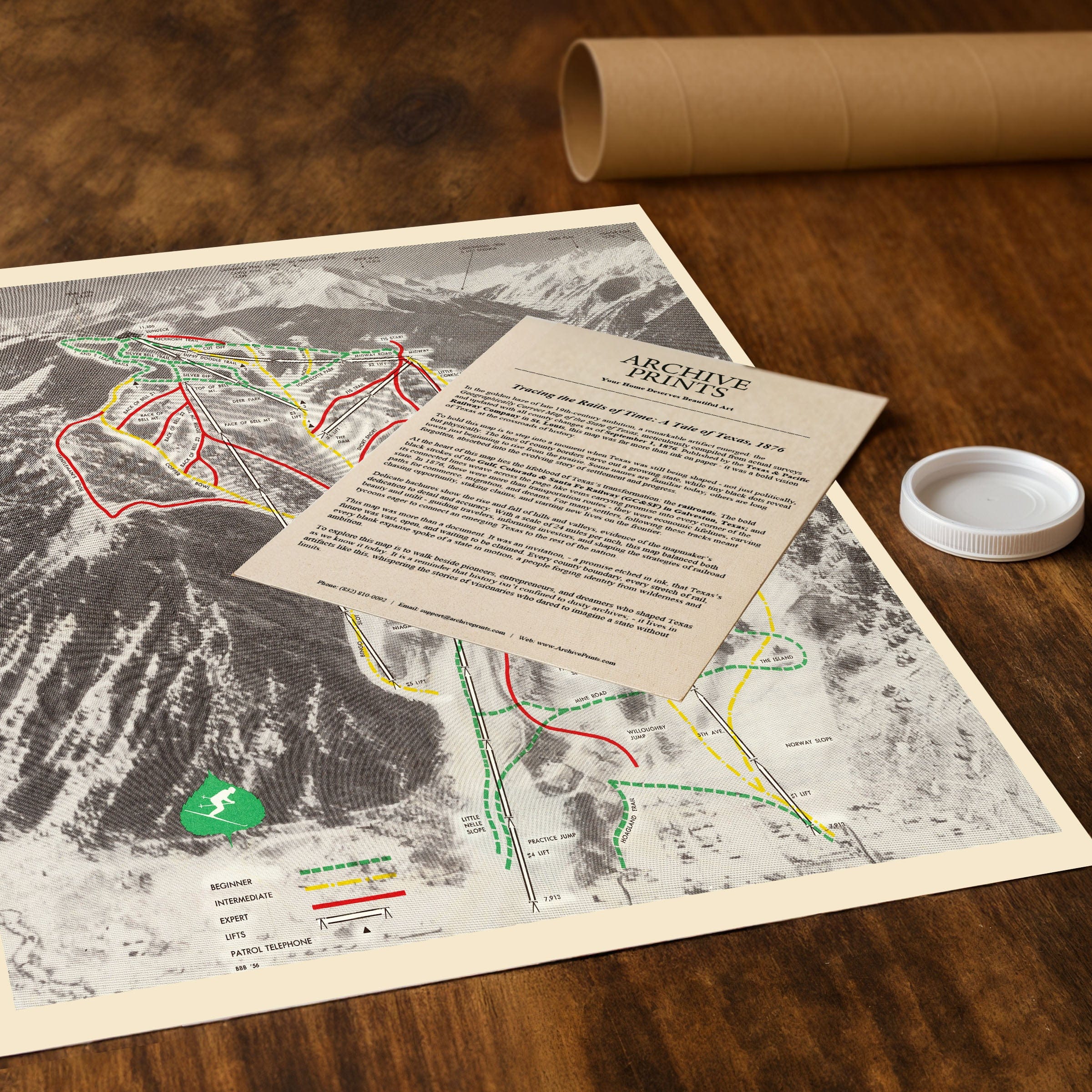 Aspen Mountain Ski Trails c. 1960s - Ajax Trail Map
