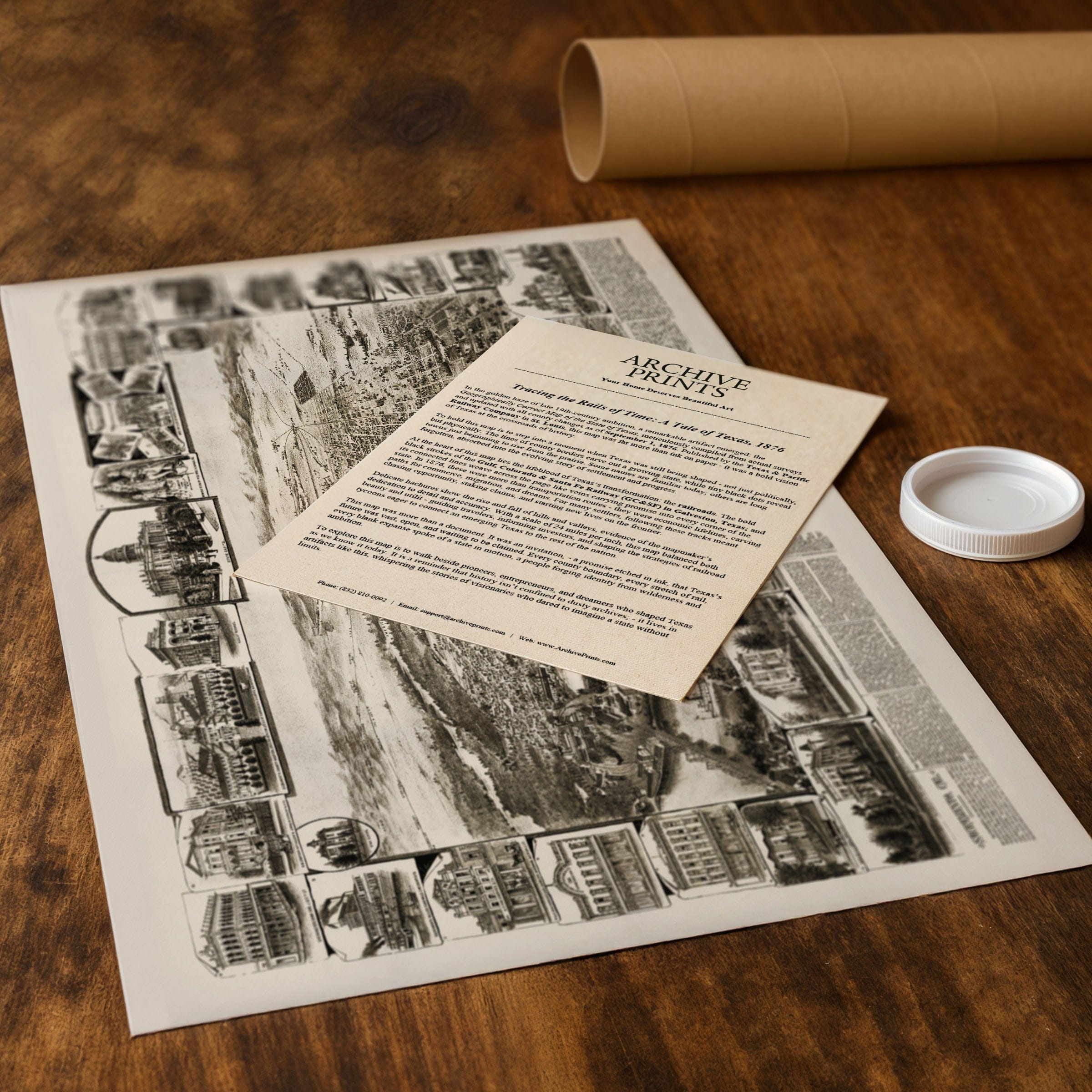 Sacramento 1890s Vintage Map - Bird's Eye View of California State Capitol - Archive Prints