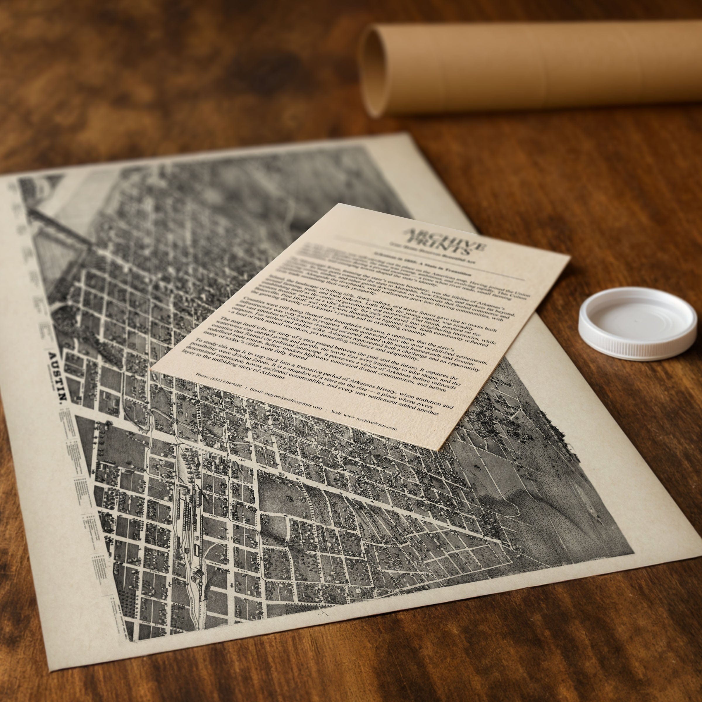 Austin Bird's-Eye Map - Vintage 1887 Texas State Capital Historical Map for Collectors - Archive Prints