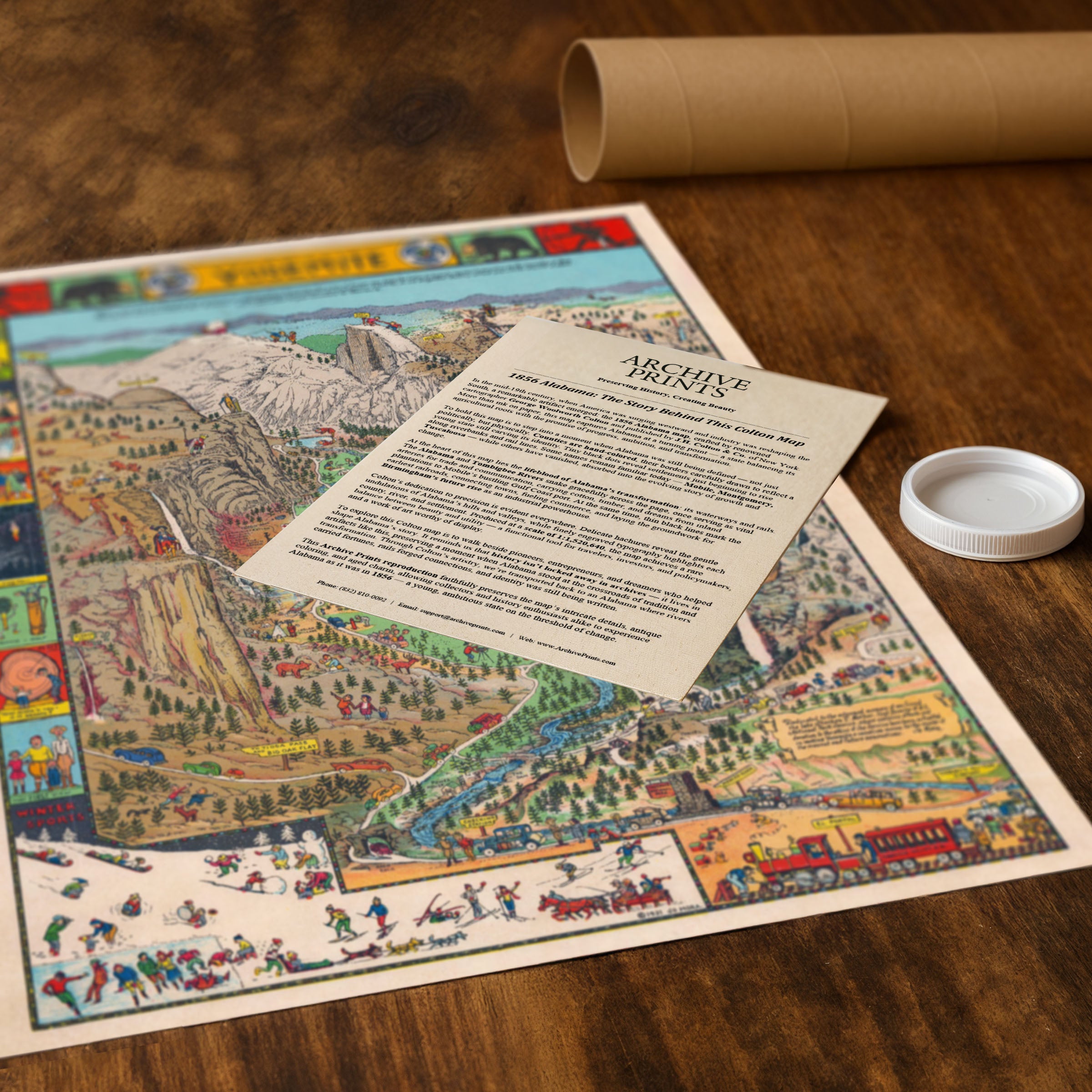 Yosemite National Park Map 1931 - Vintage Jo Mora Pictorial Illustrated Map