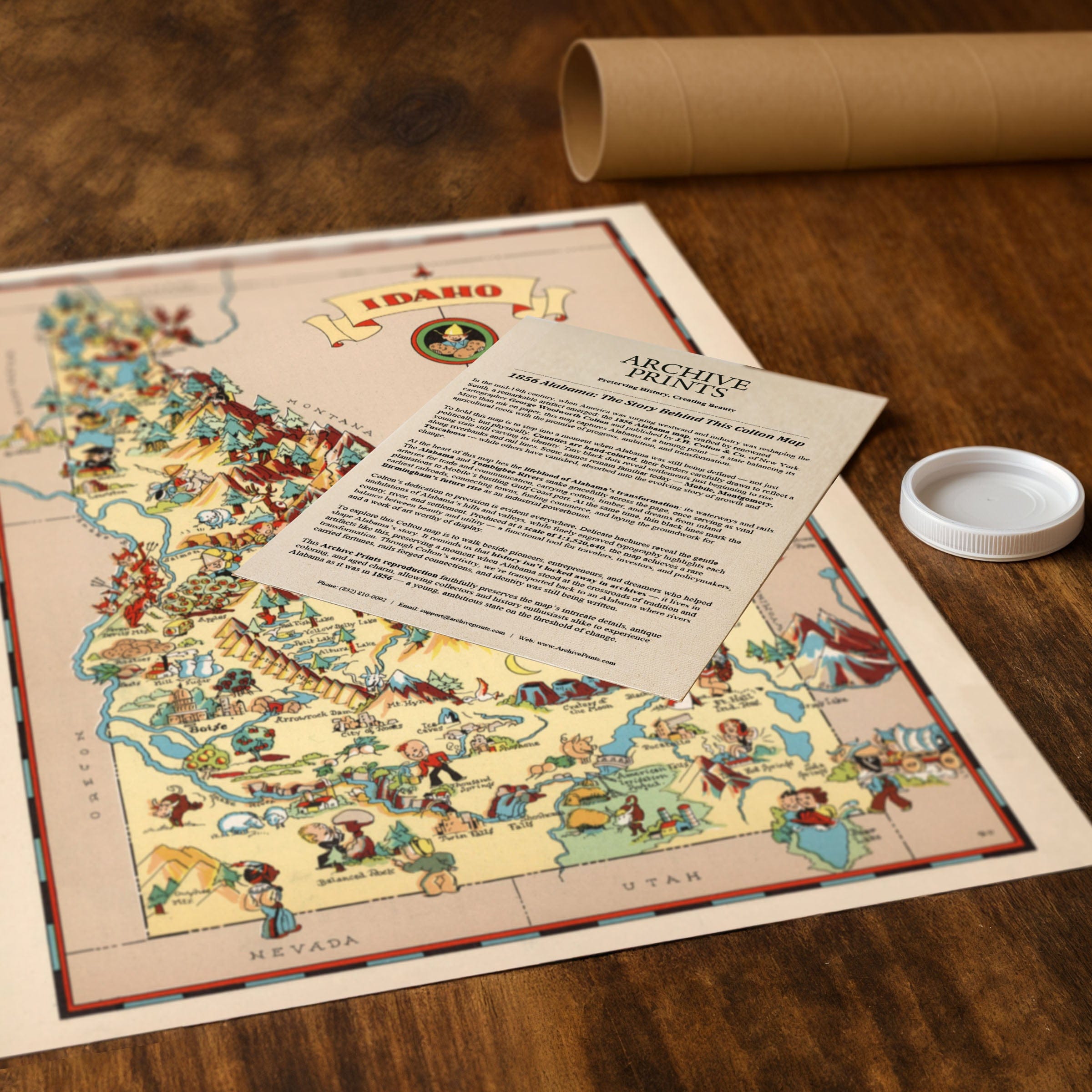 Idaho Map 1935 - Archive Prints