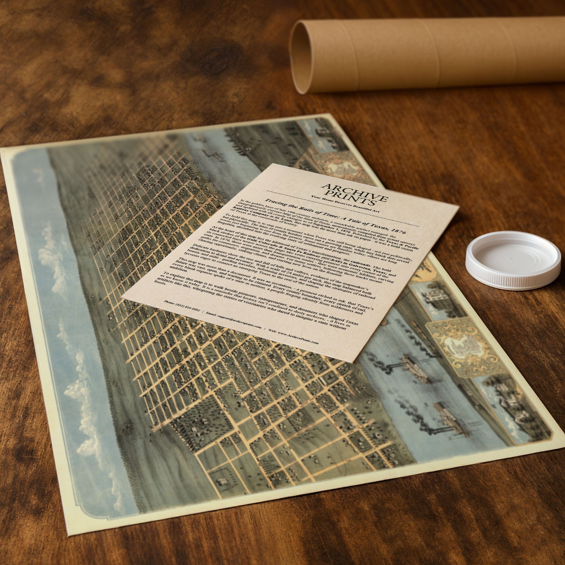 Little Rock Arkansas Historic Map - 1887 Perspective View of the City - Archive Prints