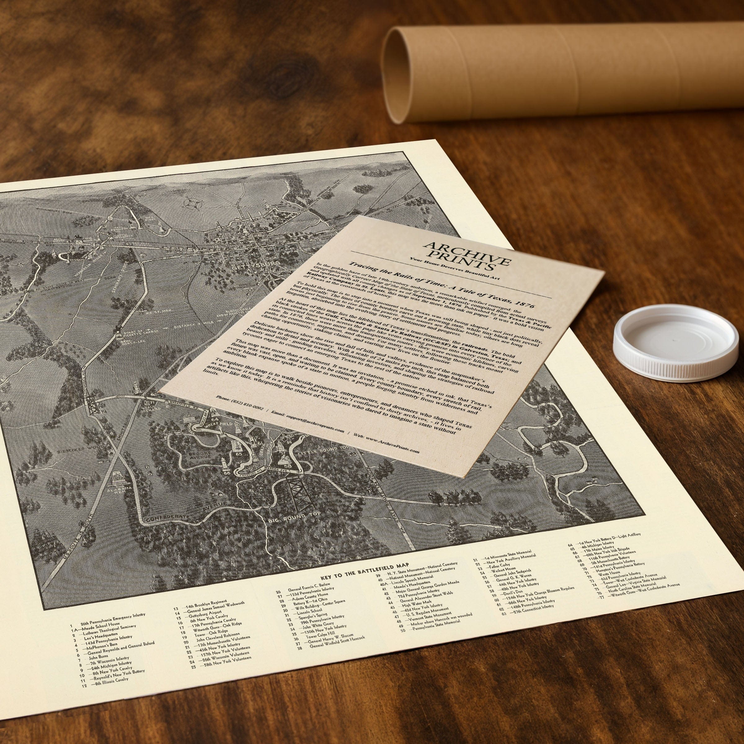 Map of the Battlefield of Gettysburg c. 1890 - Memorial Association