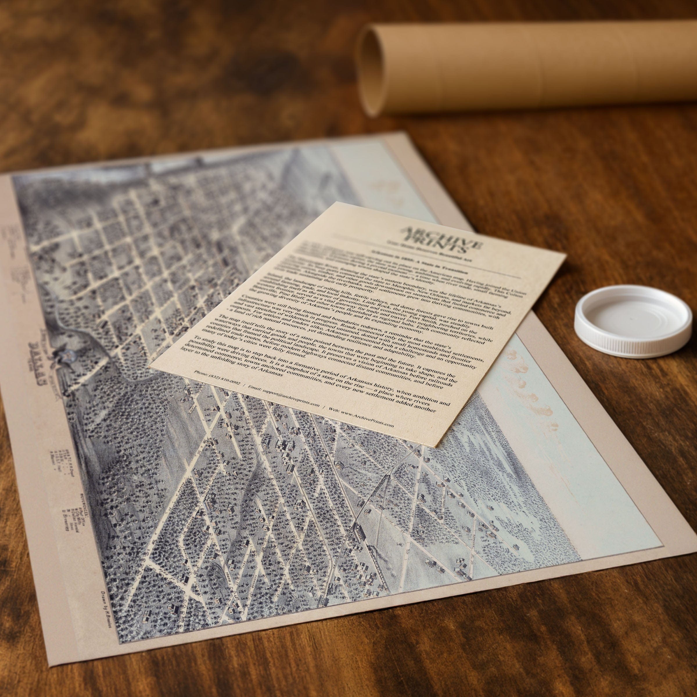 Bird's Eye View of the City of Dallas, Texas 1872 - Archive Prints