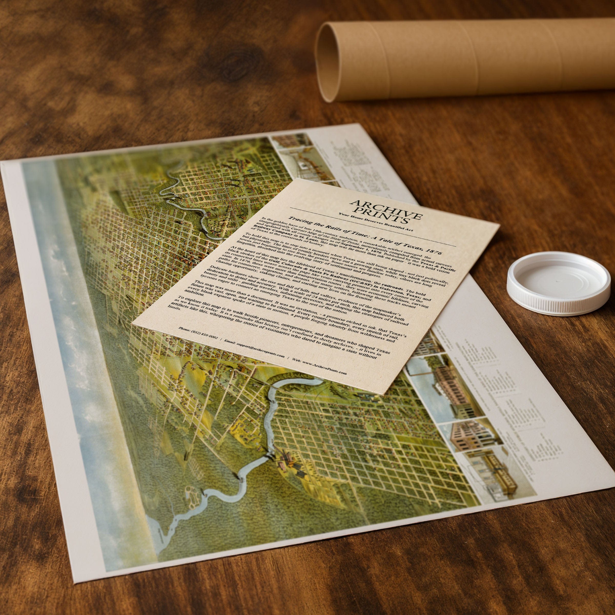 Houston, Texas Map 1891 - Archive Prints