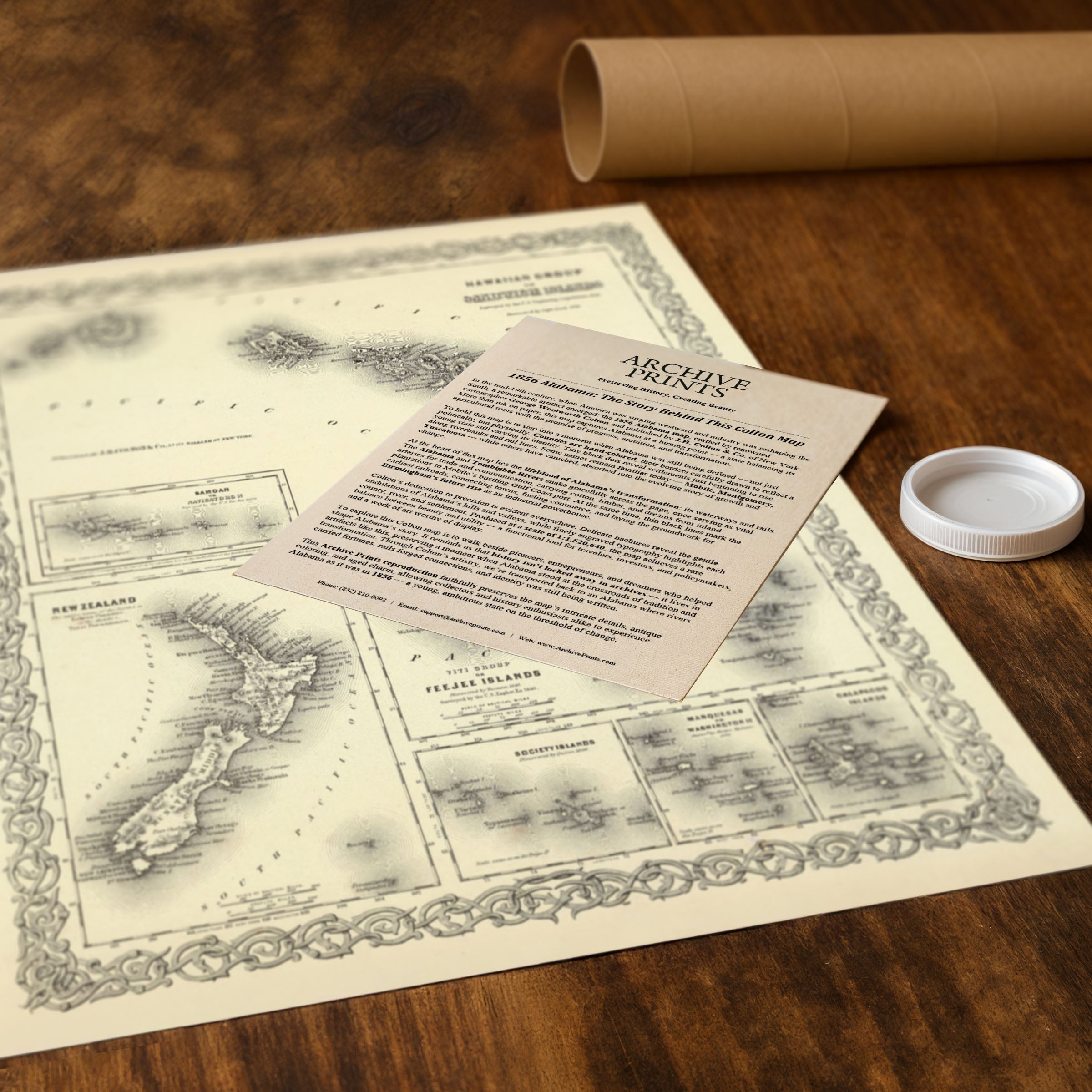 1856 Hawaiian Group (Sandwich Islands) & Pacific Islands — Restored Vintage Map