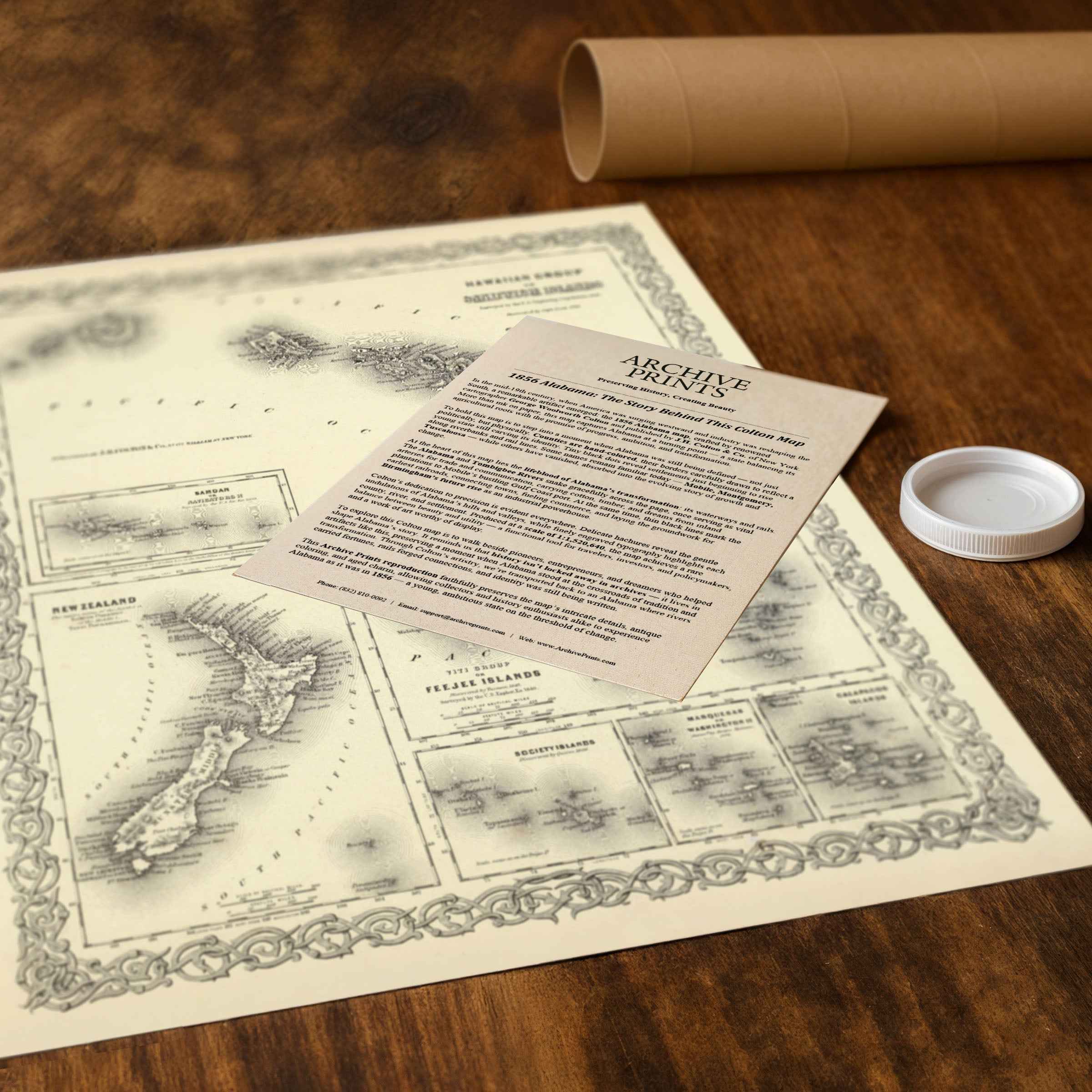 1856 Vintage Hawaii Map - Restored Hawaii Map of Sandwich Islands & Pacific Islands